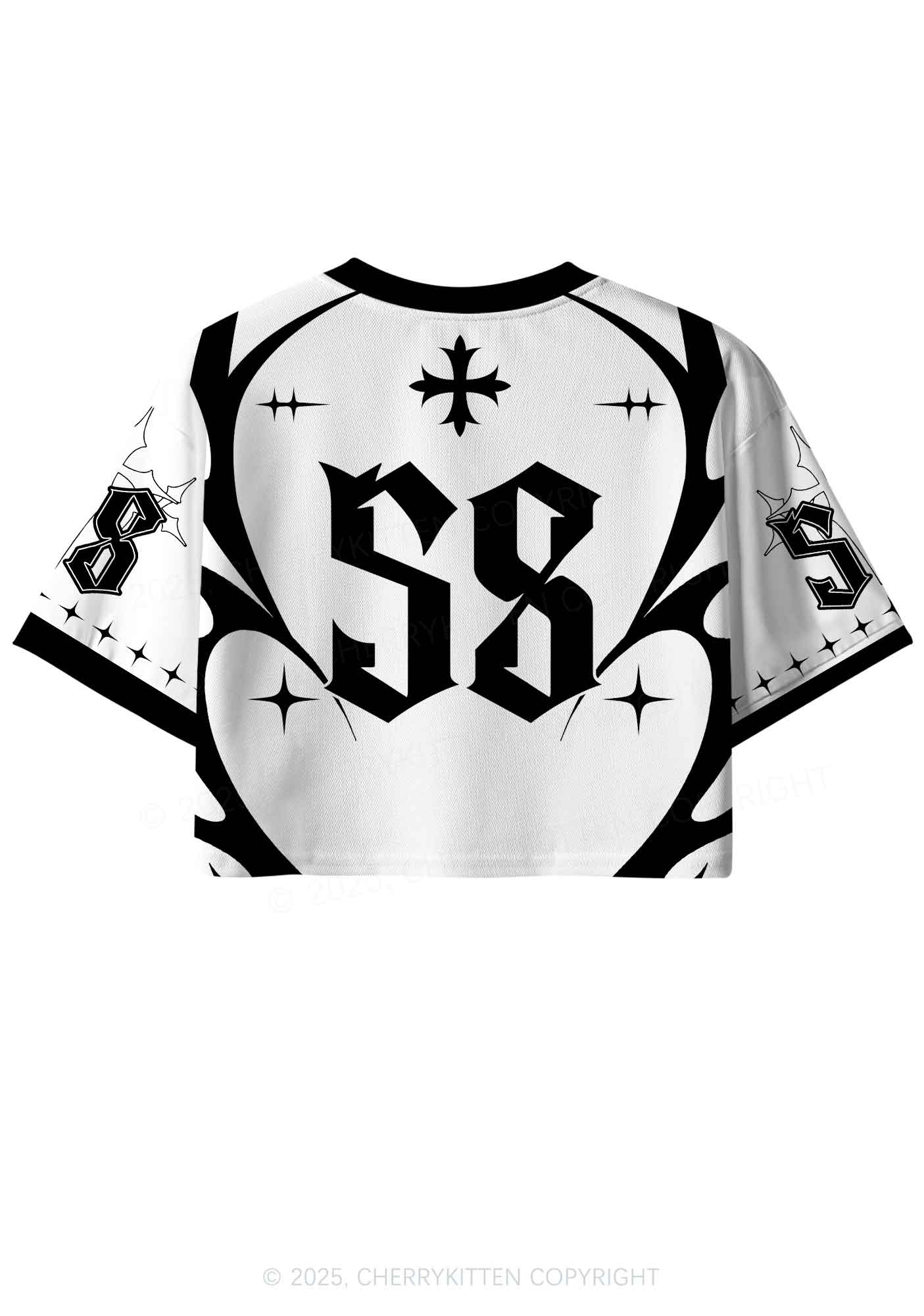 Custom White Cxxt Y2K Crop Sport Jersey Shirts Cherrykitten