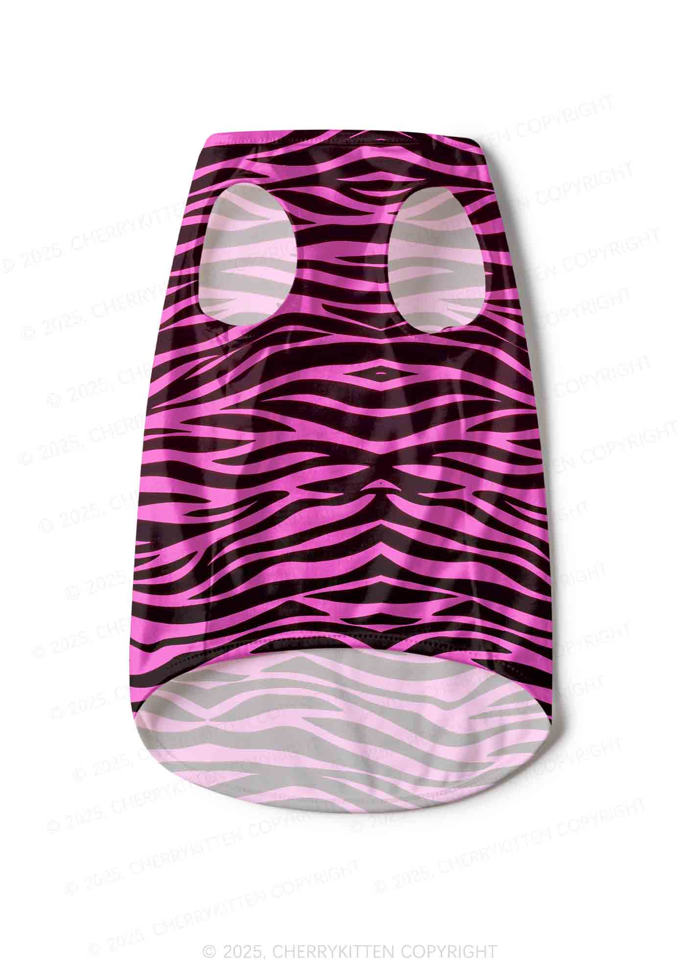Pink Zebra Y2K Pet Tank Top Cherrykitten