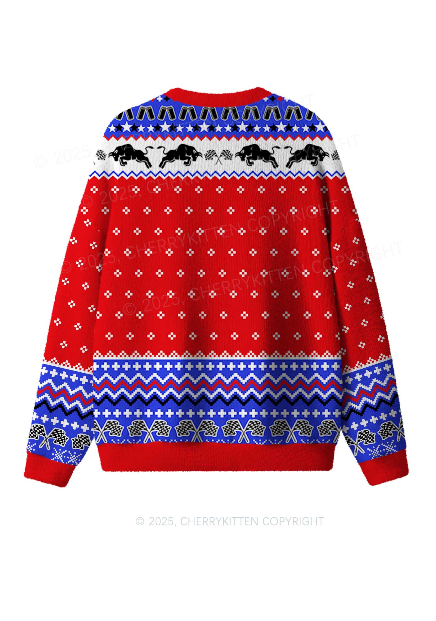 Pretty Girls Drink Redbull Y2K Christmas Knit Sweatshirt Cherrykitten