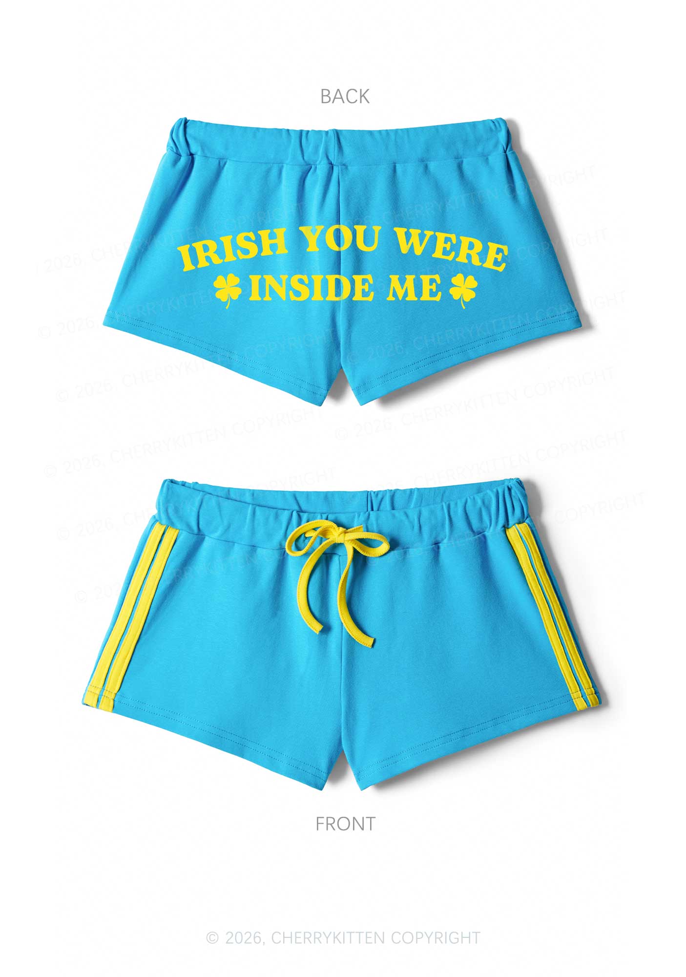 Irish Inside Me St Patricks Y2K Drawstring Mini Shorts Cherrykitten