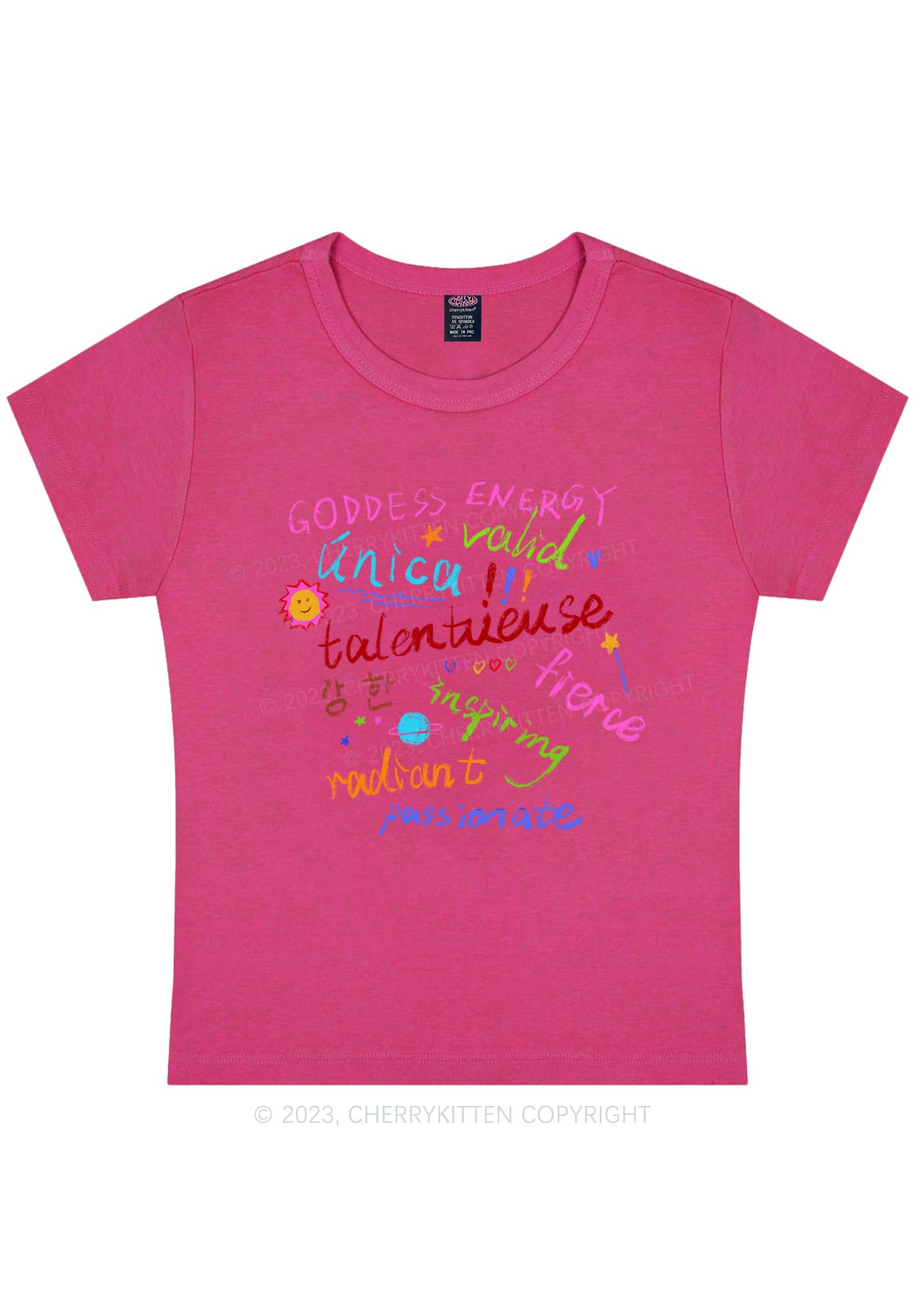 Curvy Goddess Energy Y2K Baby Tee Cherrykitten