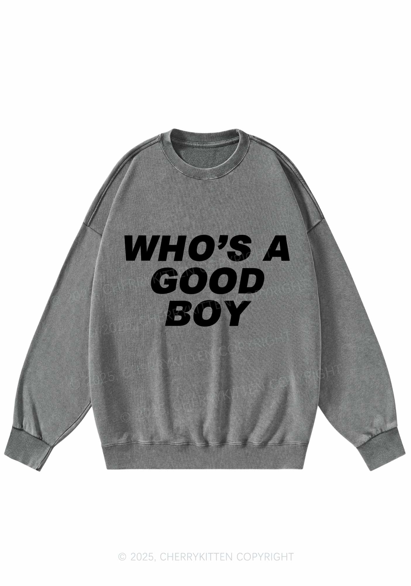 Whos A Good Boy Y2K Washed Sweatshirts Cherrykitten