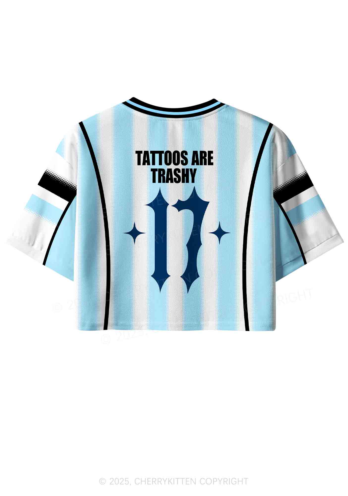 Custom Tattoos Are Trashy Y2K Crop Sport Jersey Shirts Cherrykitten