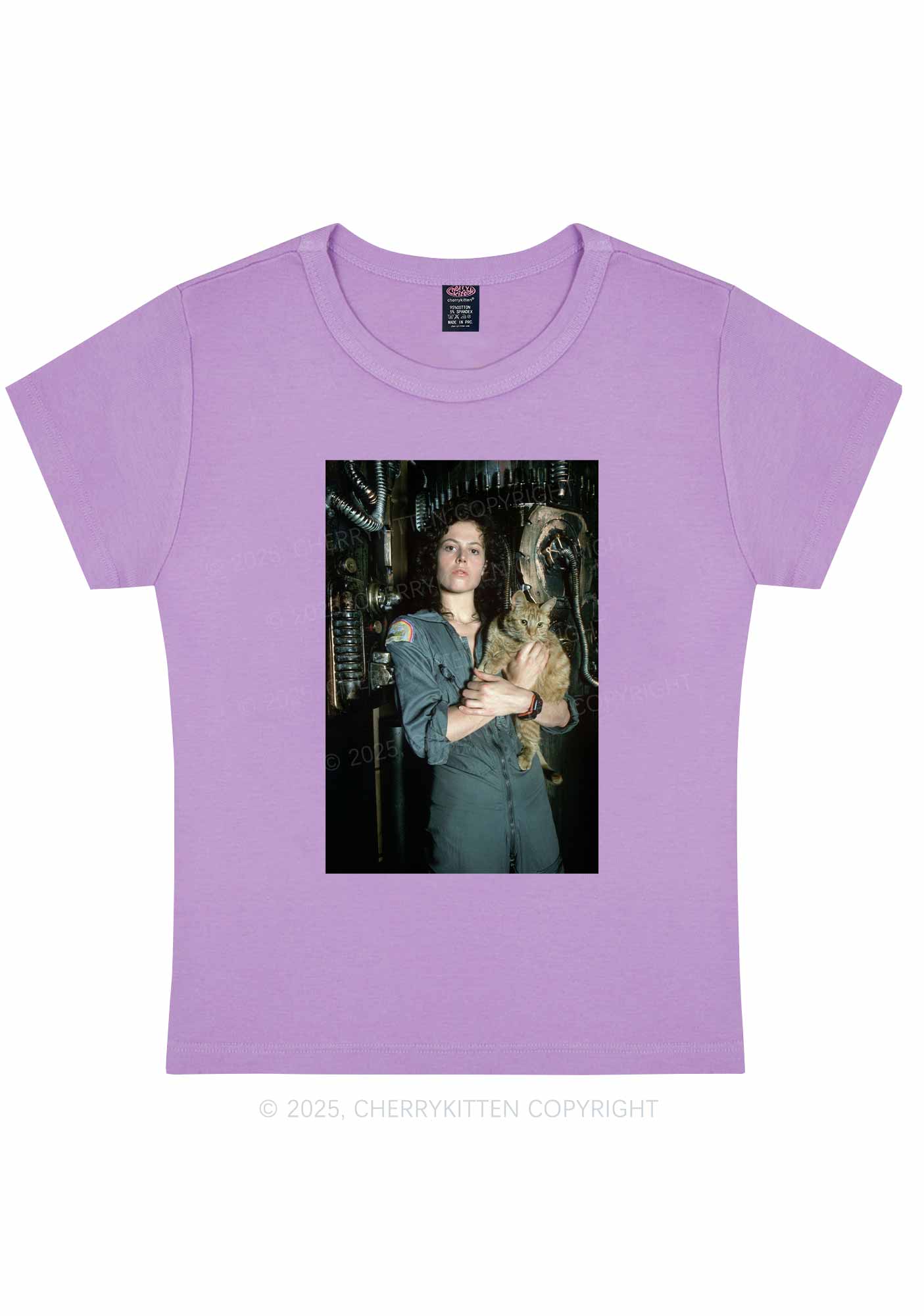 Halloween Space Lady Cat Y2K Baby Tee Cherrykitten