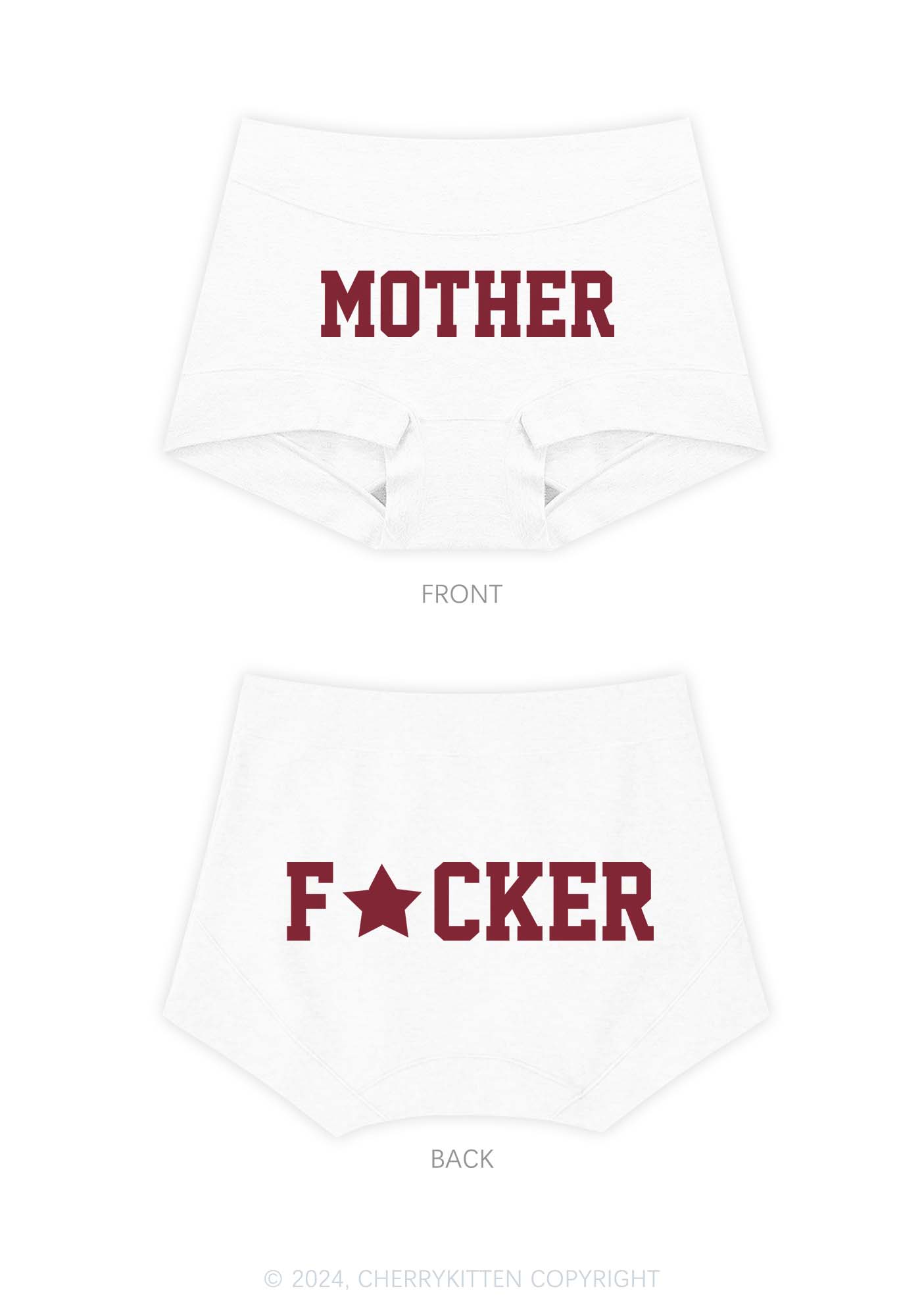 Motherfxcker Two Sides Y2K Mid Rise Waist Boyshort Cherrykitten