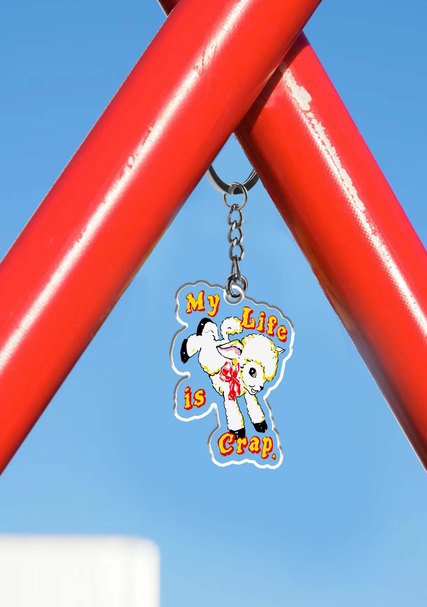 Life Is Crap 1Pc Y2K Keychain Cherrykitten