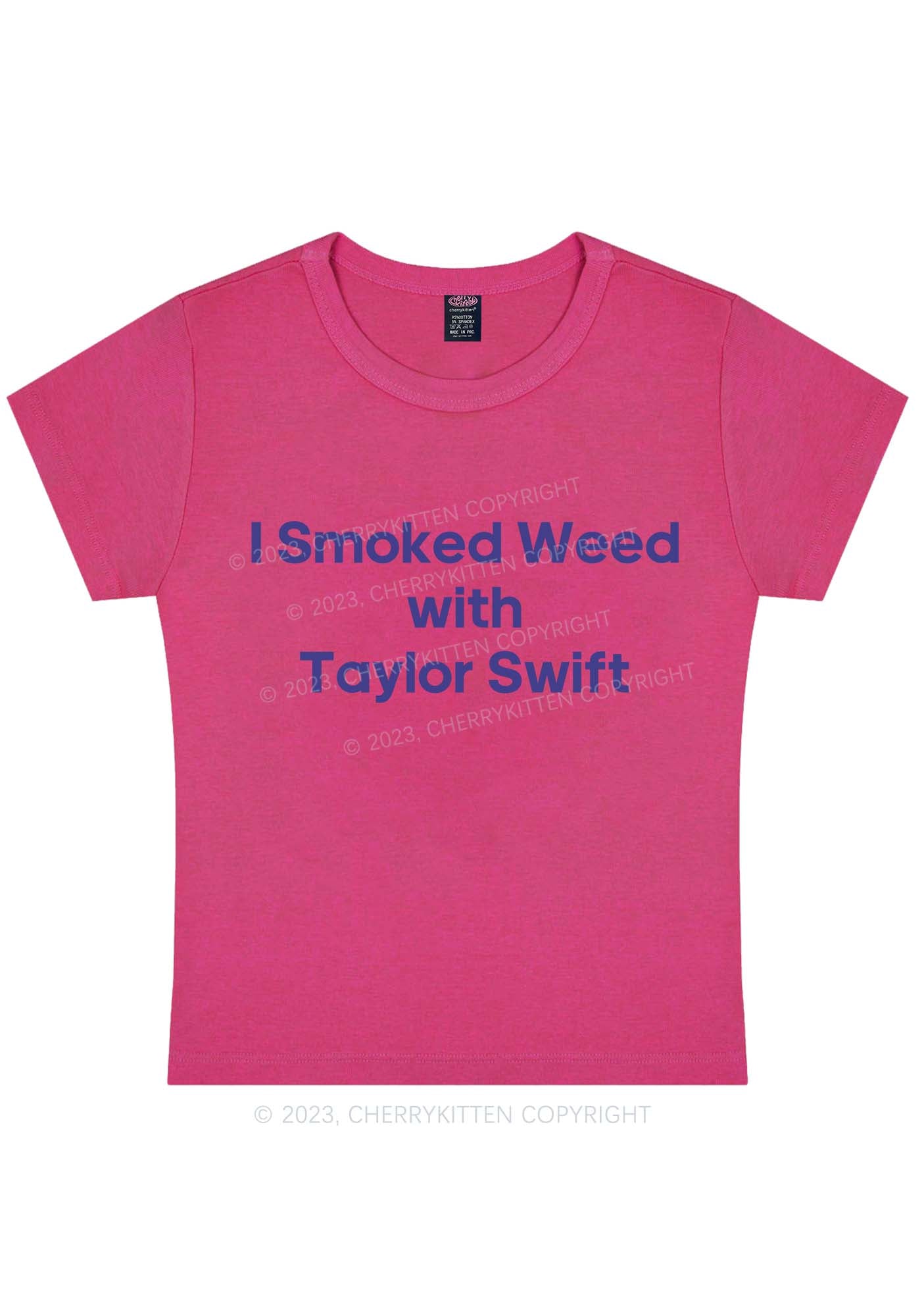 I Smoked With TS Y2K Baby Tee Cherrykitten