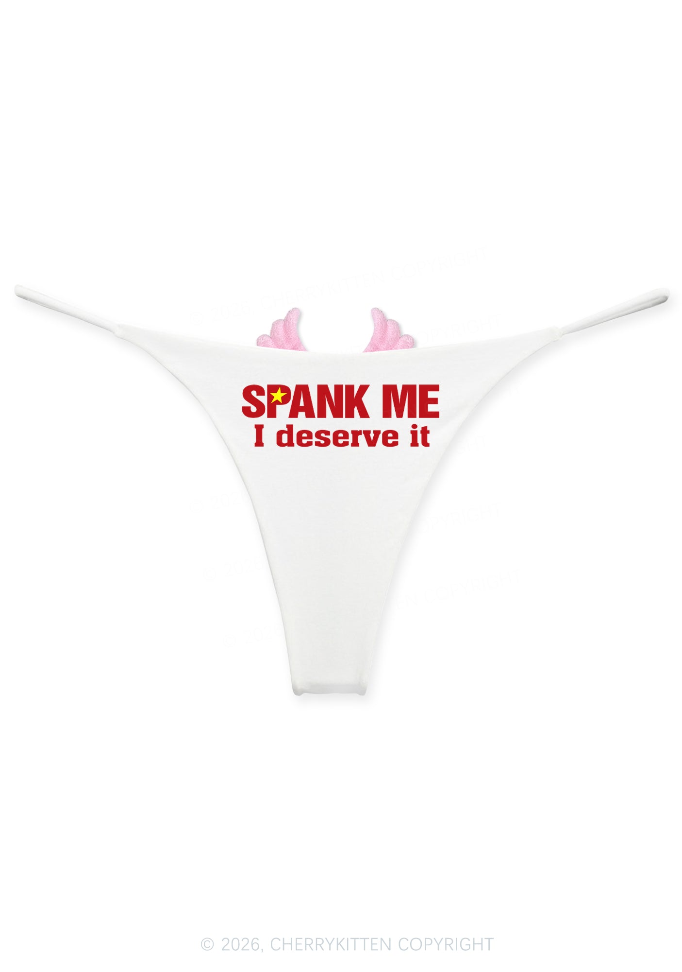 Spank Me Deserve Y2K Goth Angel Wings Bikini String Thong Cherrykitten