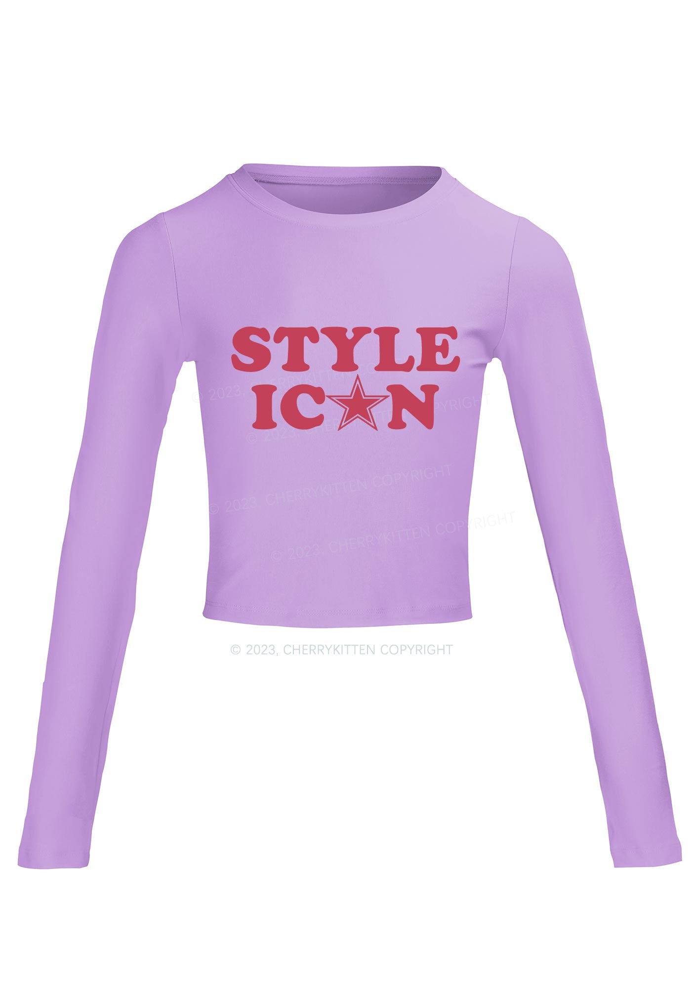 Style Icon Long Sleeve Crop Top Cherrykitten