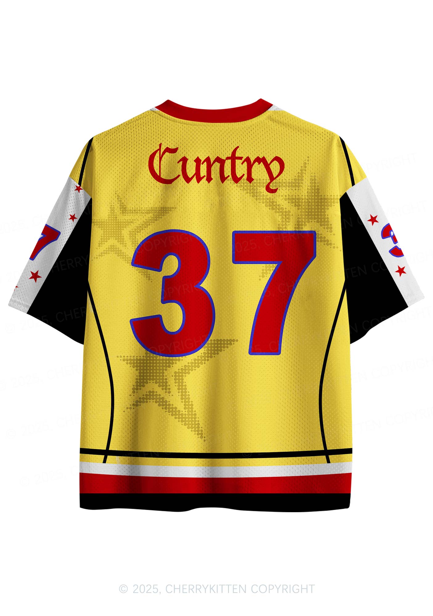 Custom Yellow Cuntry Star Y2K Sport Jersey Shirts Cherrykitten