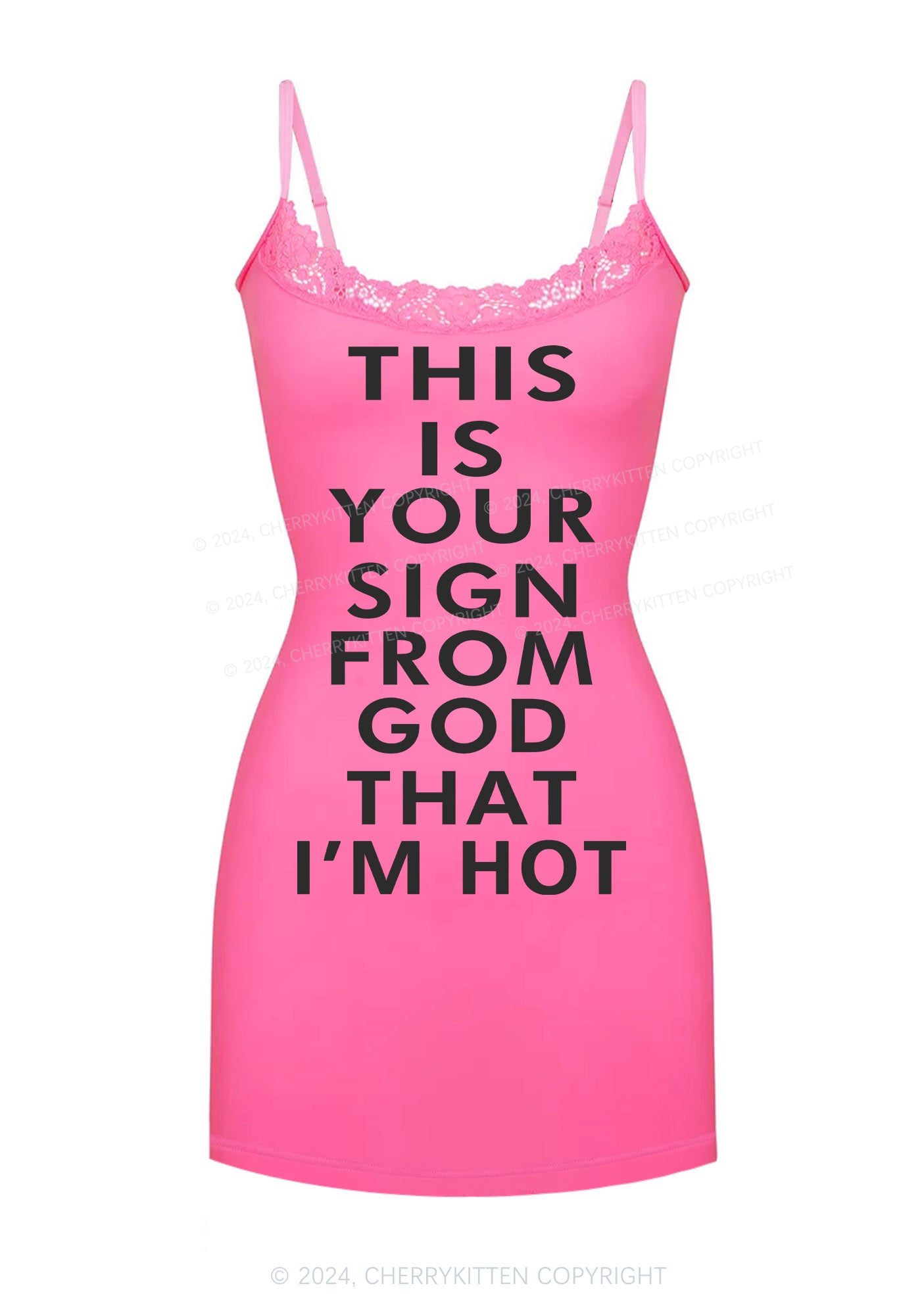 I'm Hot Y2K Lace Slip Dress Cherrykitten