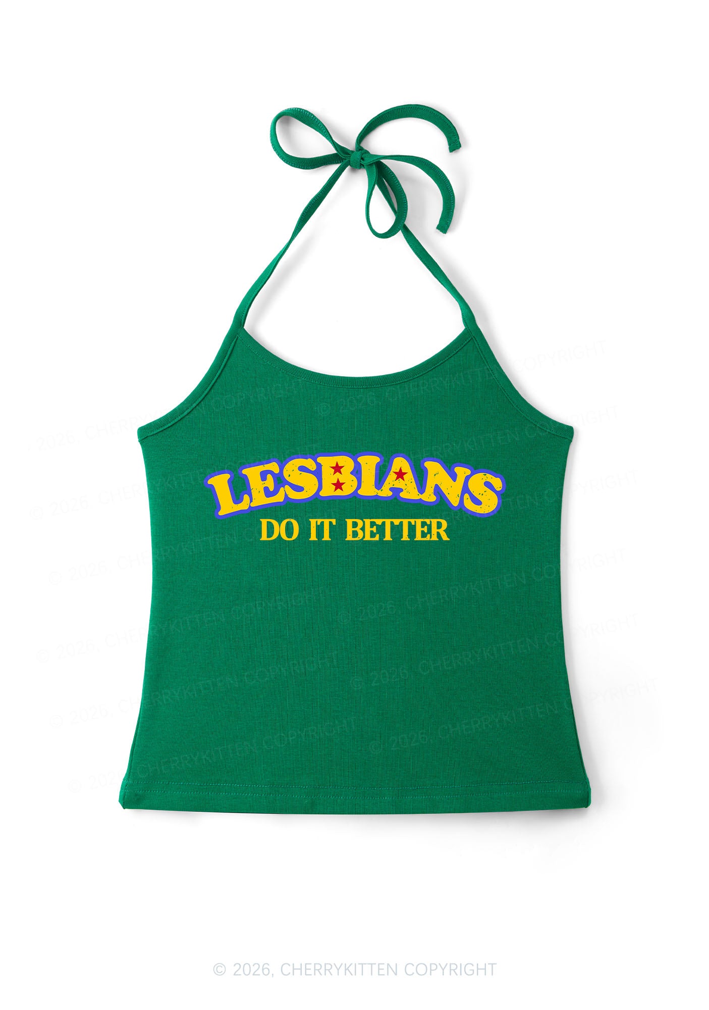 Lesbians Do It Better Pride Y2K Halter Neck Cami Cherrykitten