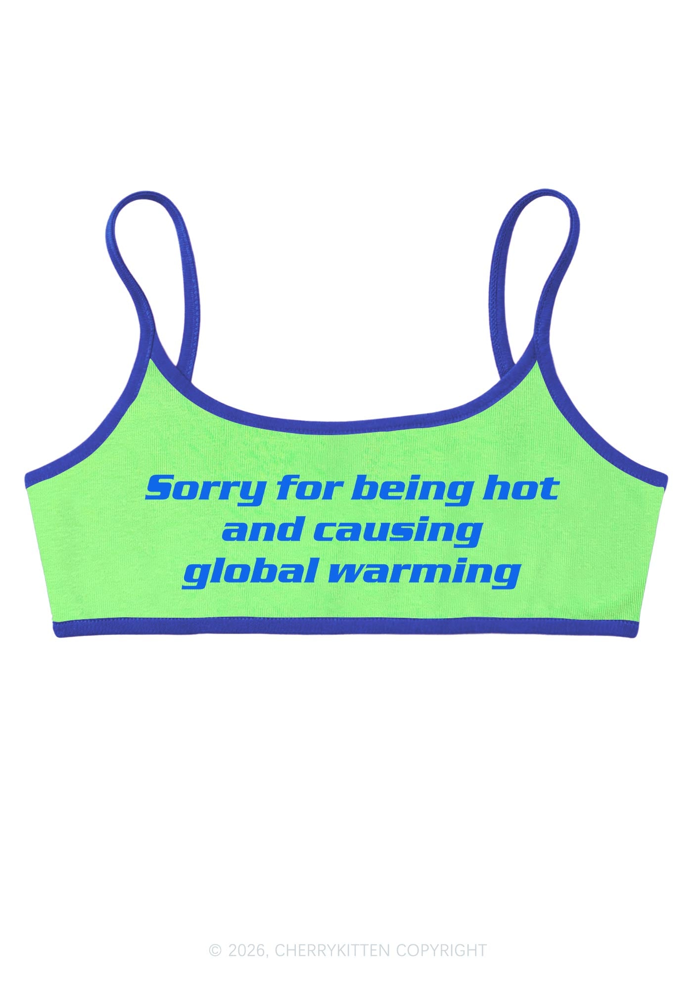 Sorry For Causing Global Warming Y2K Super Crop Cami Cherrykitten