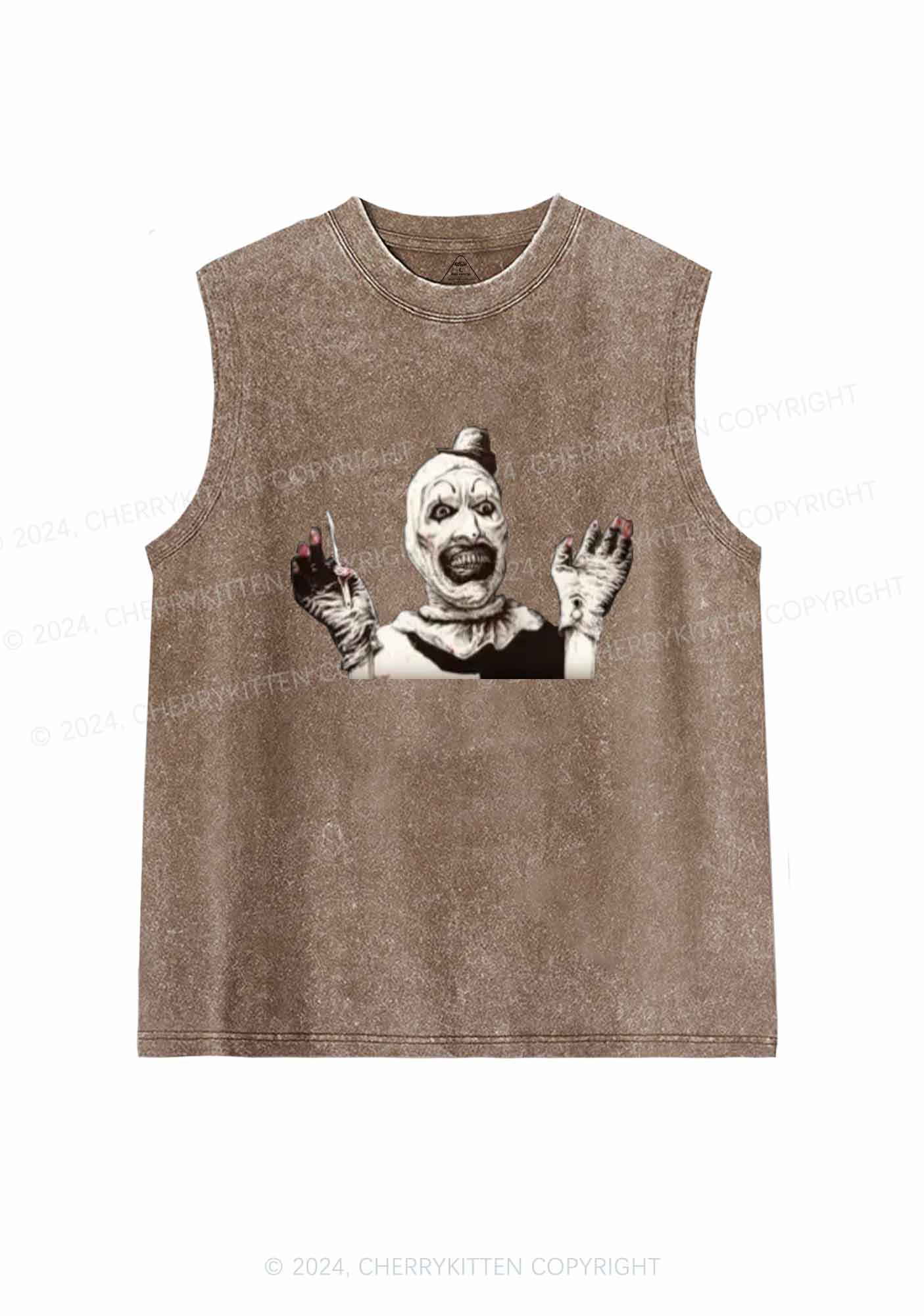 Halloween Terrifier Clown Y2K Washed Tank Cherrykitten
