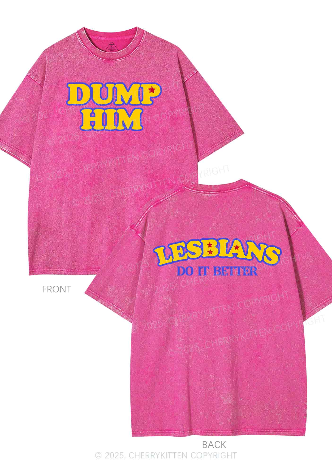 Lesbians Do It Better Two Sides Y2K Shirts Washed Tee Cherrykitten
