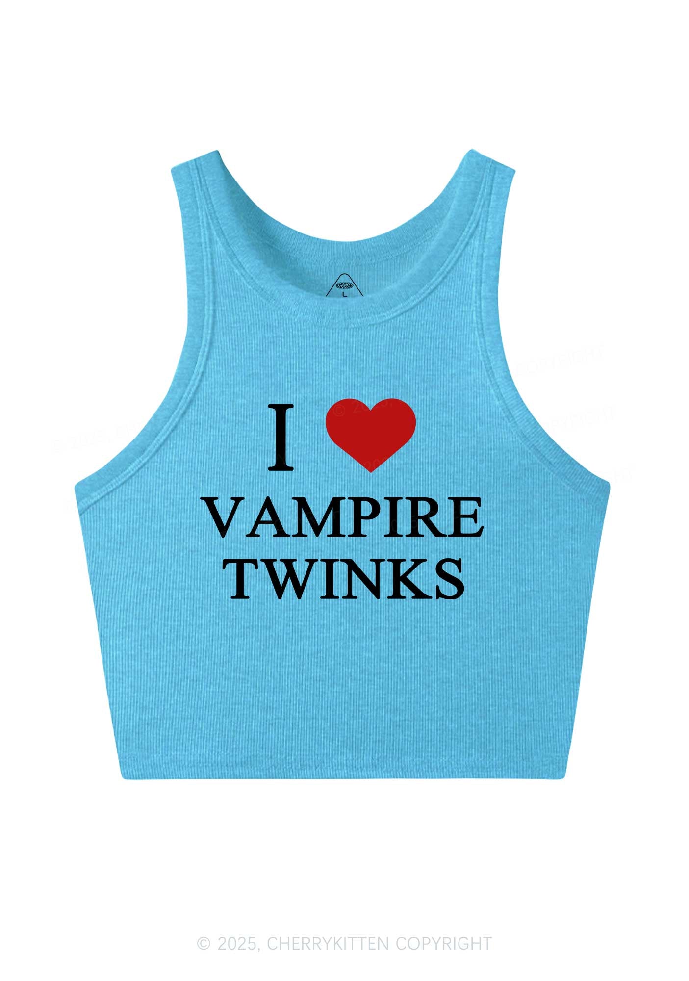 I Love Vampire Twinks Y2K Crop Tank Top Cherrykitten