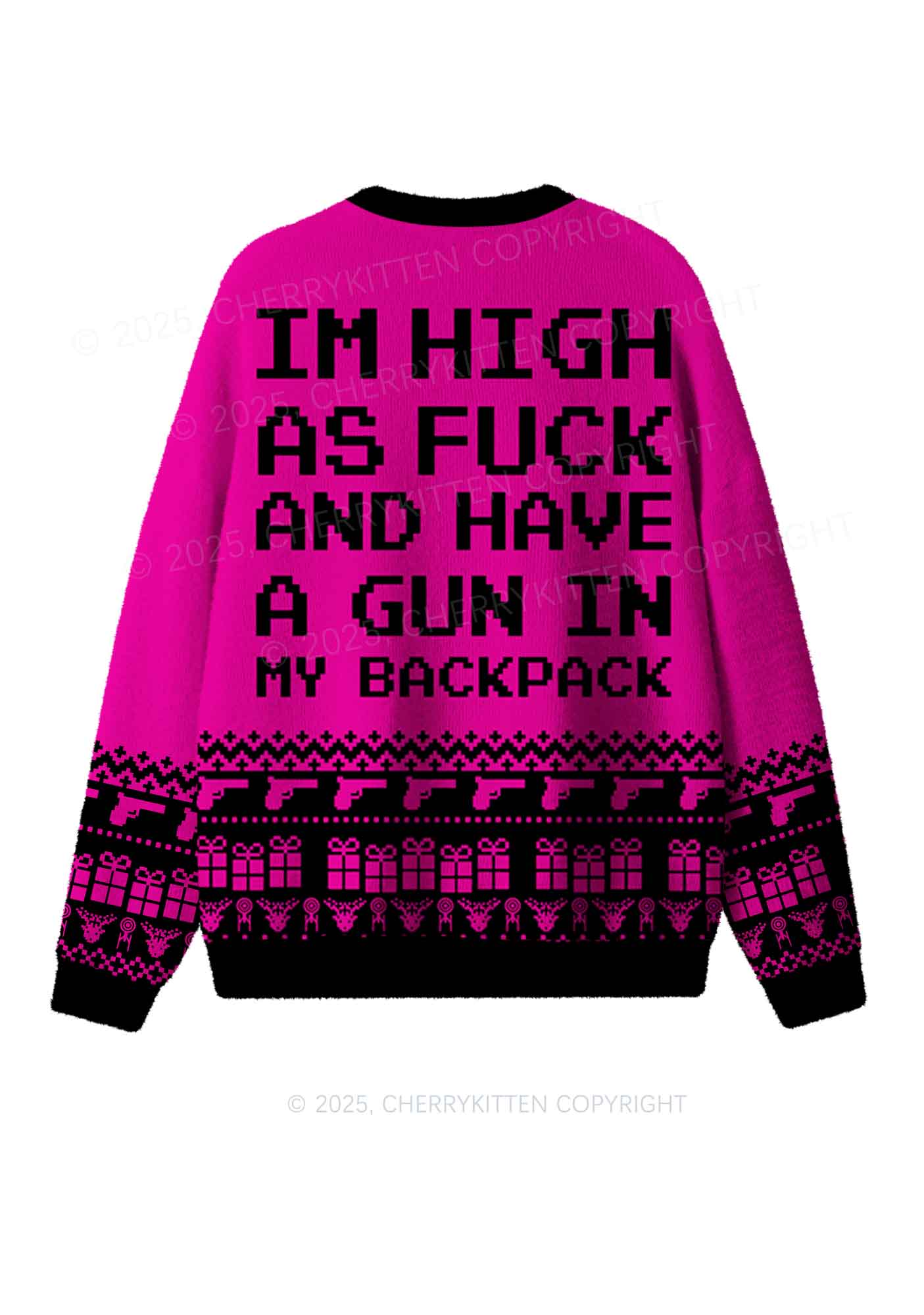 Im High Y2K Christmas Knit Sweatshirt Cherrykitten