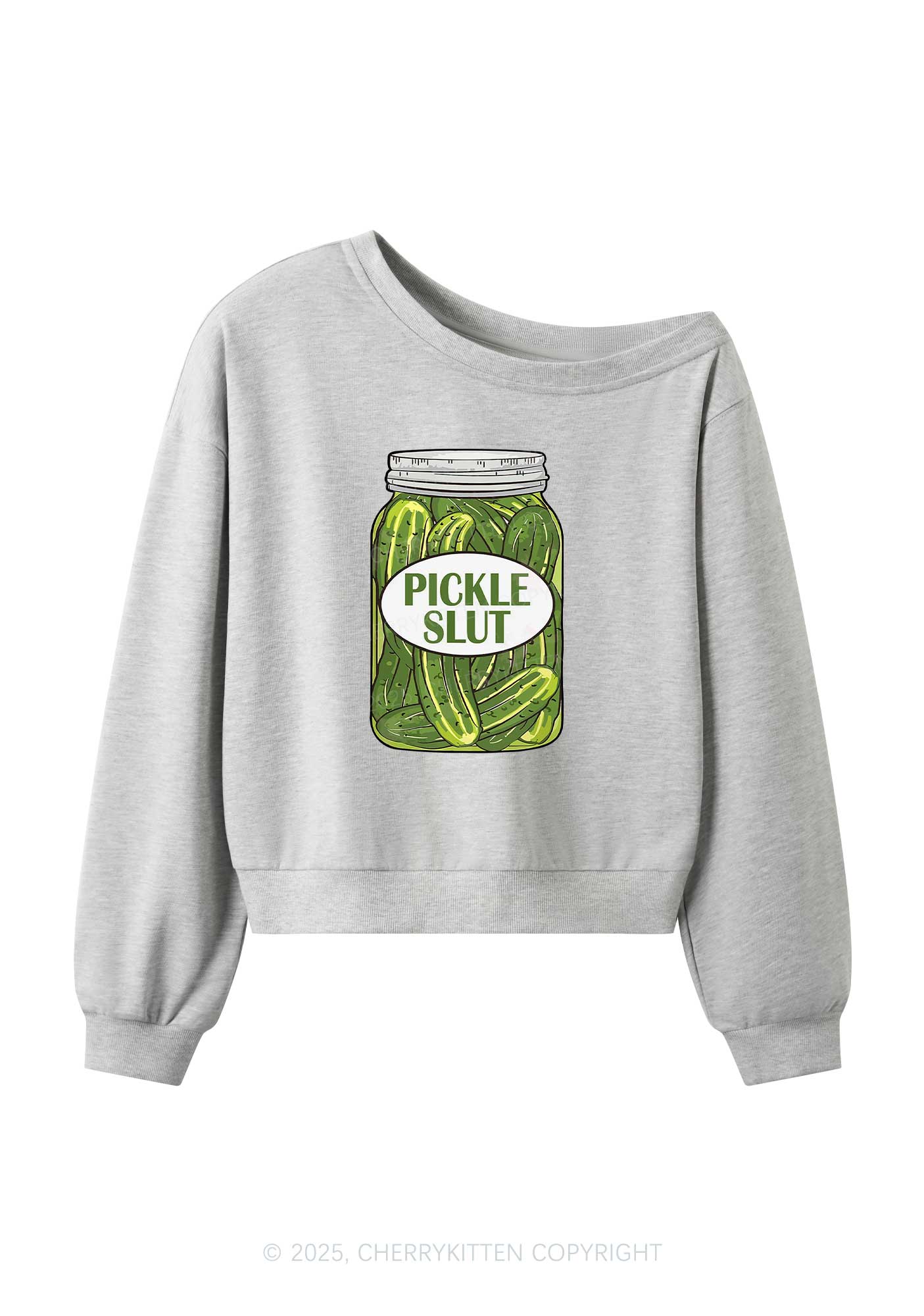 Pickle Slxt Y2K Off Shoulder Sweatshirts Cherrykitten