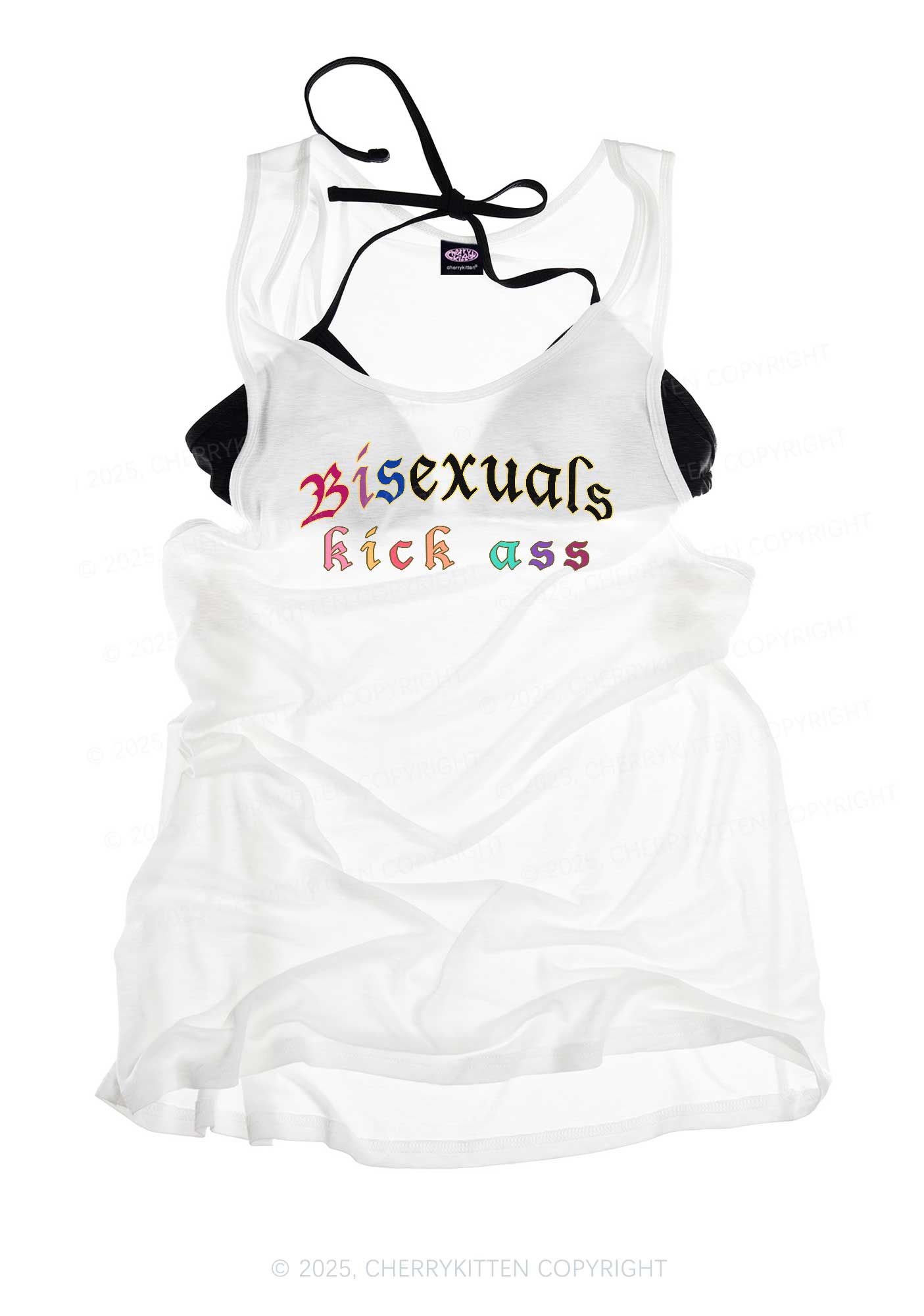 Bisexuals Kick Axx Pride Y2K Sheer Boyfriend Tank Cherrykitten