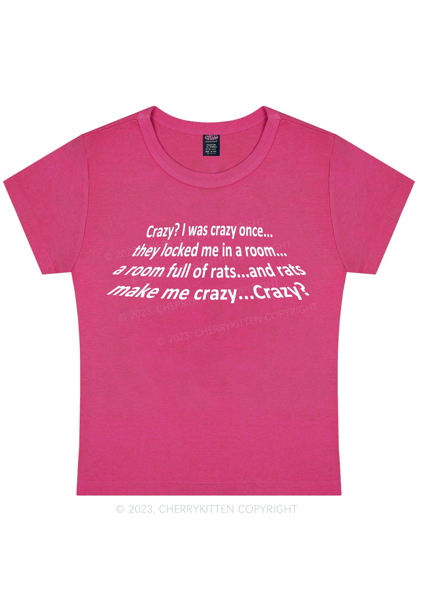 Rats Make Me Crazy Y2K Baby Tee Cherrykitten