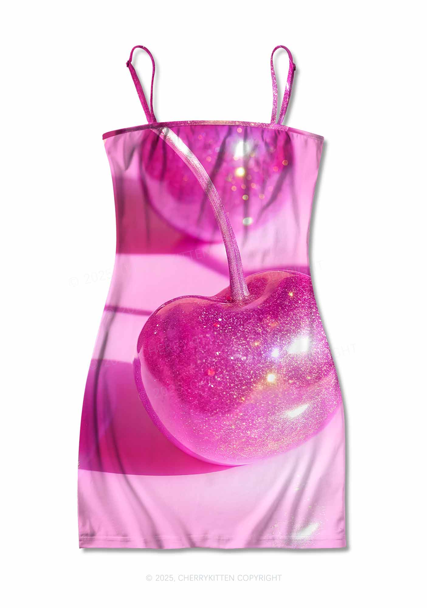 Cherrykitten Glitter Pink Cherry Y2K Print Slip Dress Cherrykitten for Sale Cherrykitten Glitter Pink Cherry Y2K Print Slip Dress Cherrykitten for Sale