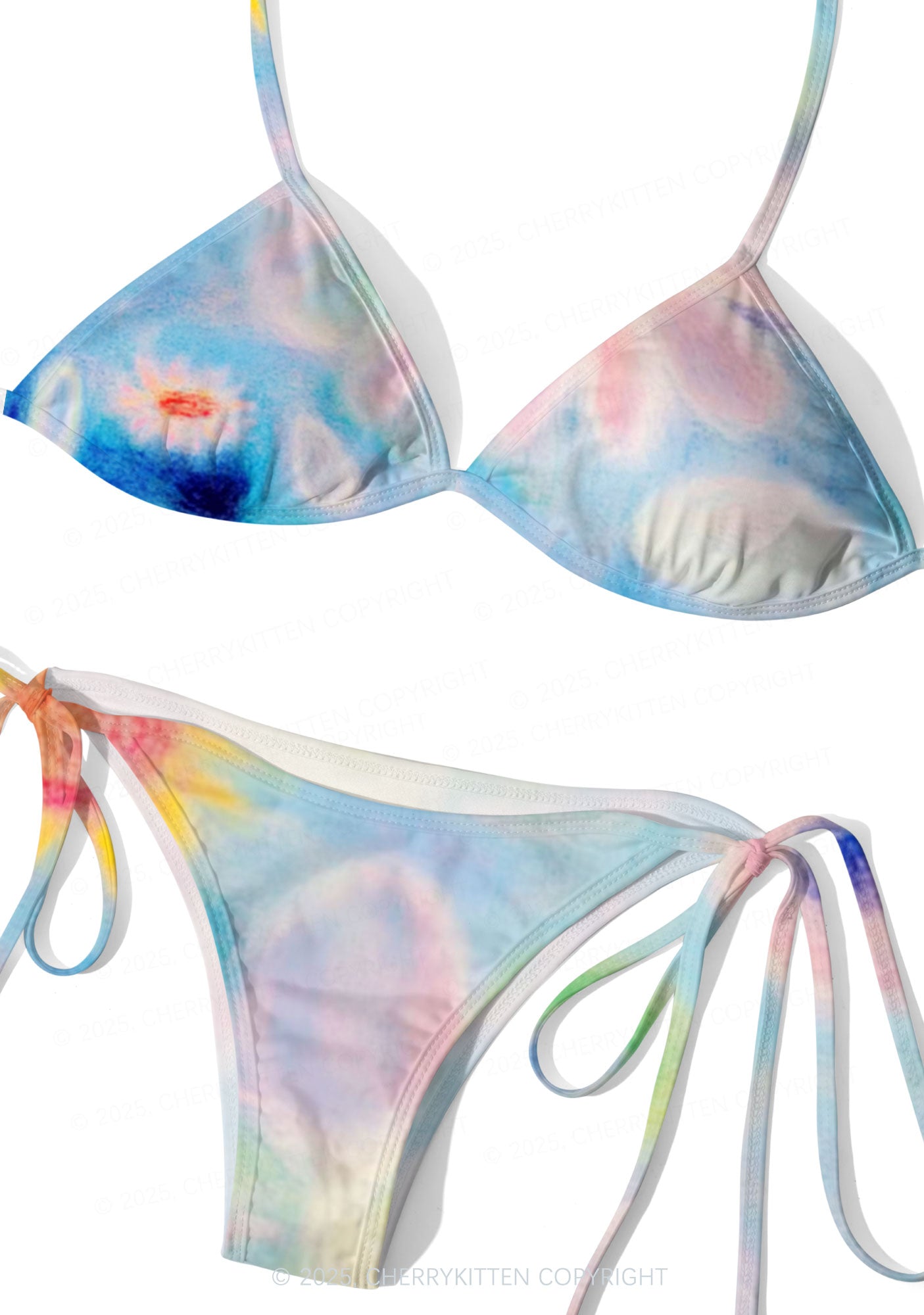 Flower Art Y2K Print Bikini Set Cherrykitten