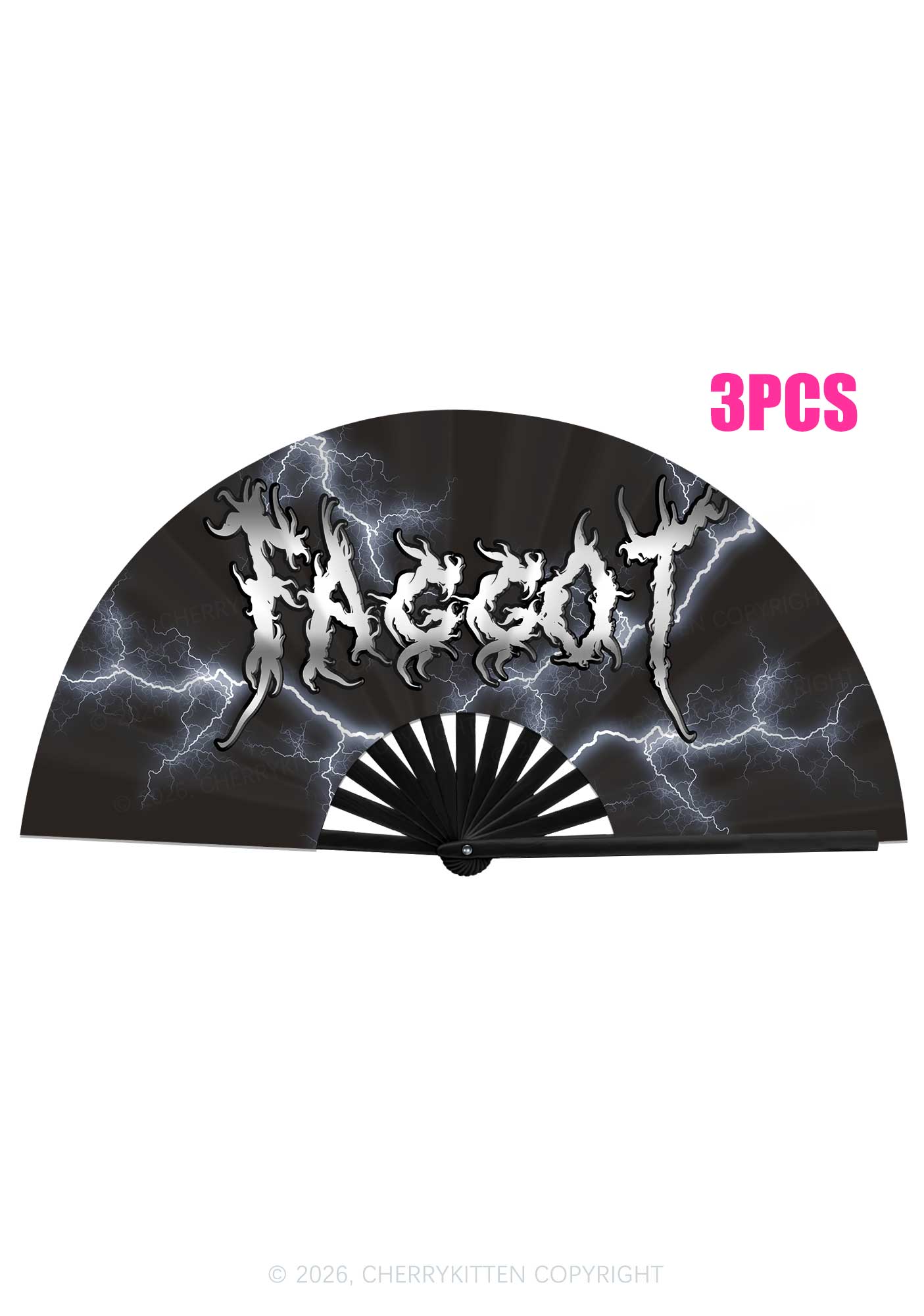 Faggot Lightning Pride Y2K Rave Hand Fan Cherrykitten