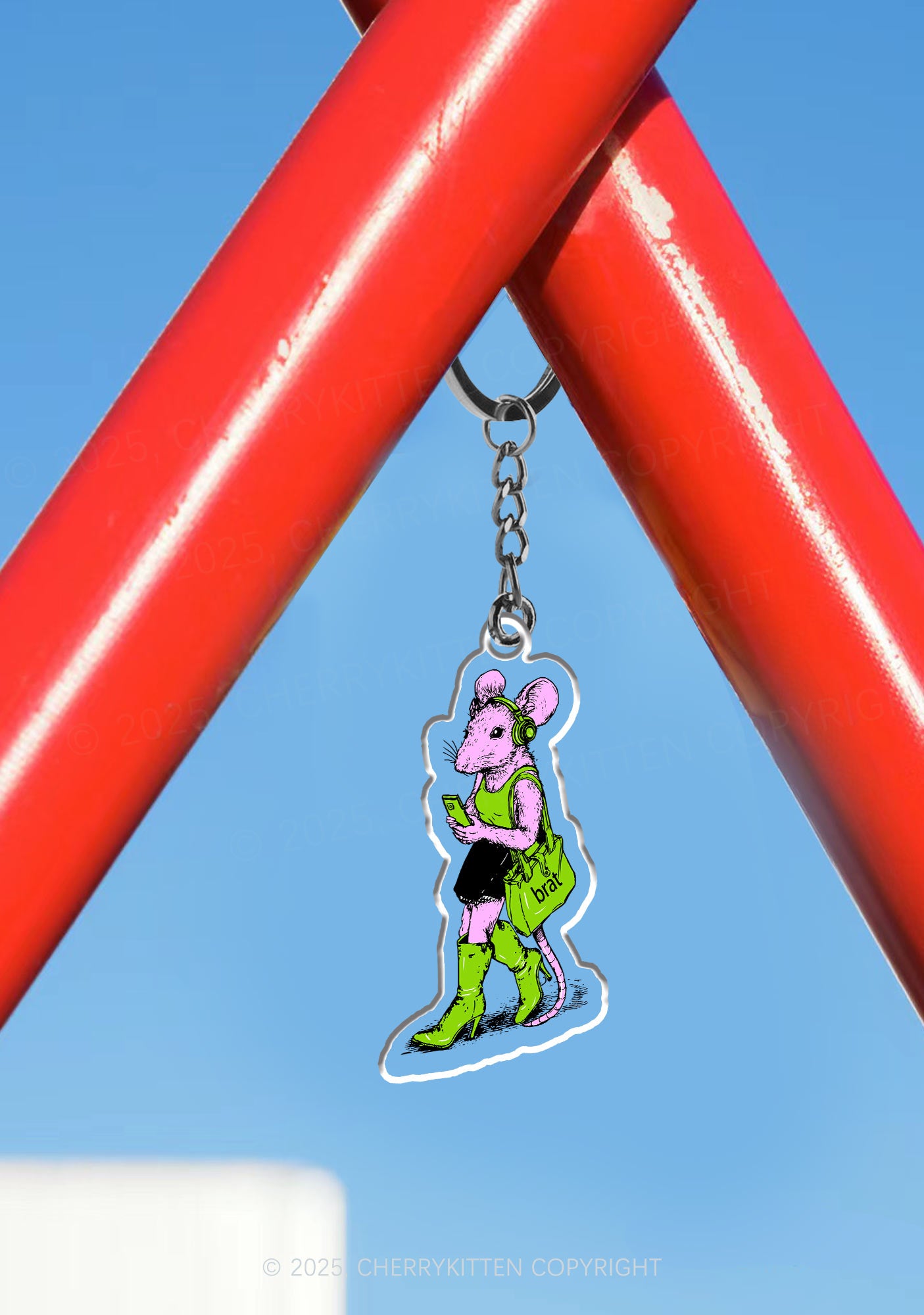 Brat Girl 1Pc Y2K Keychain Cherrykitten
