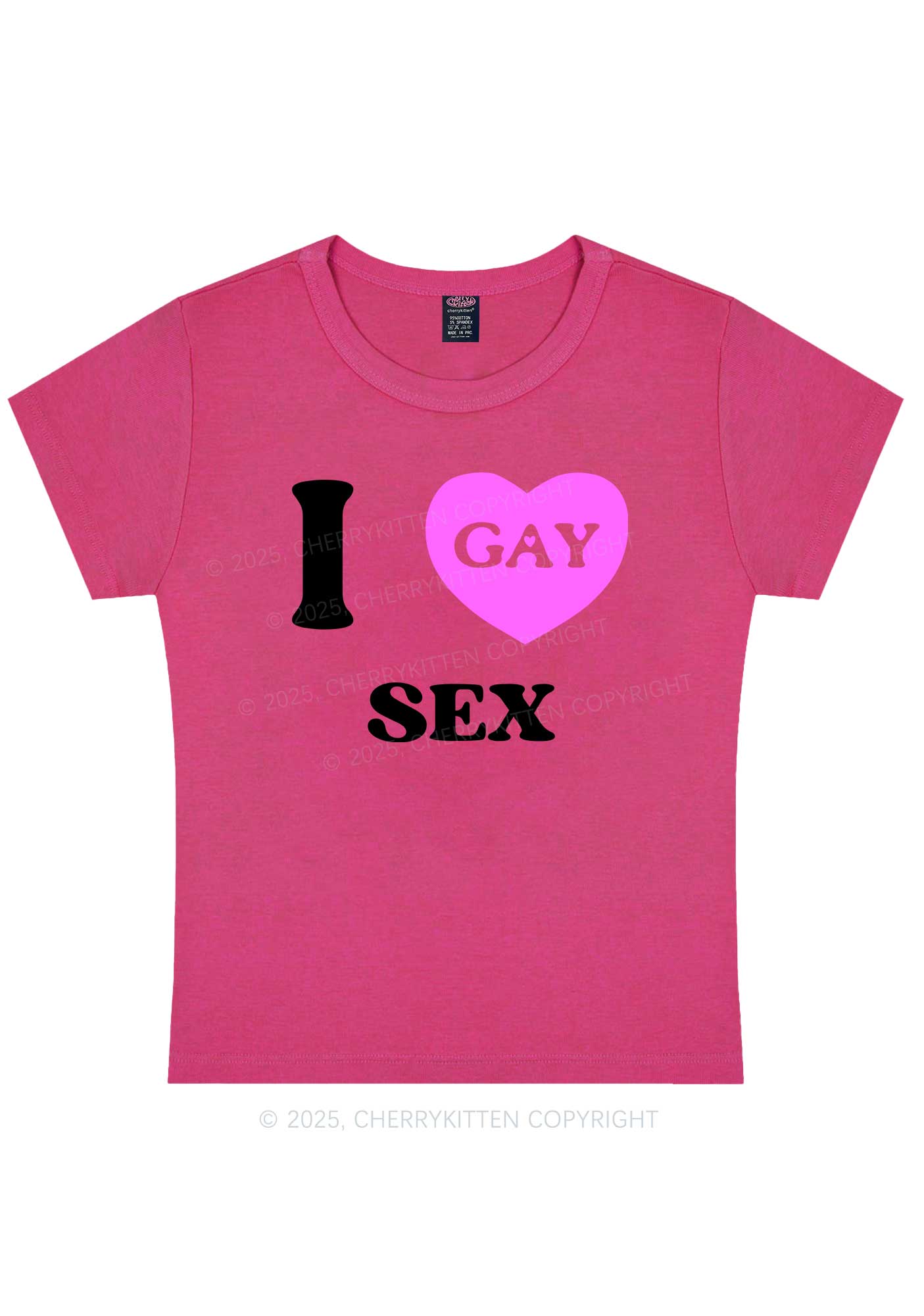 I Love Sx Gay Pride Y2K Baby Tee Cherrykitten