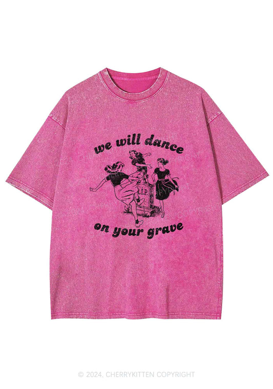 Dance On Your Grave Y2K Washed Tee Cherrykitten
