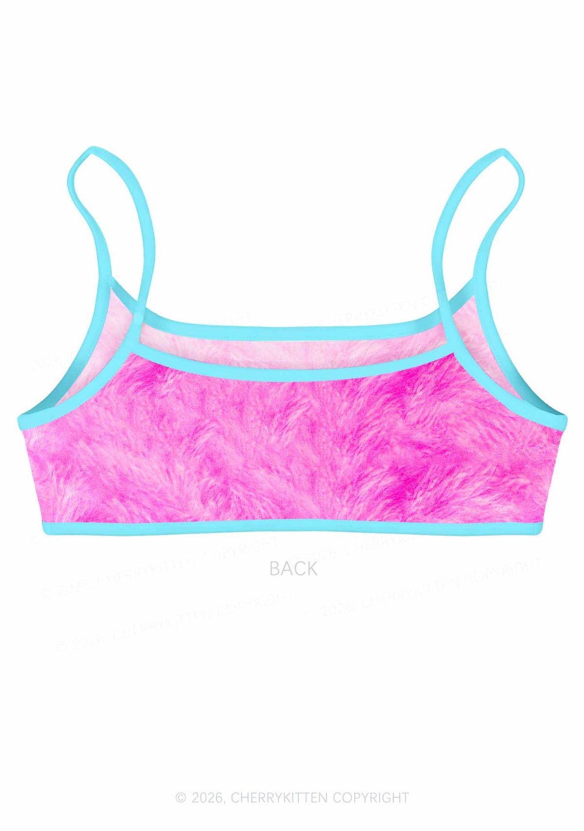 Kitten Hugging Chick Y2K Print Super Crop Cami Cherrykitten