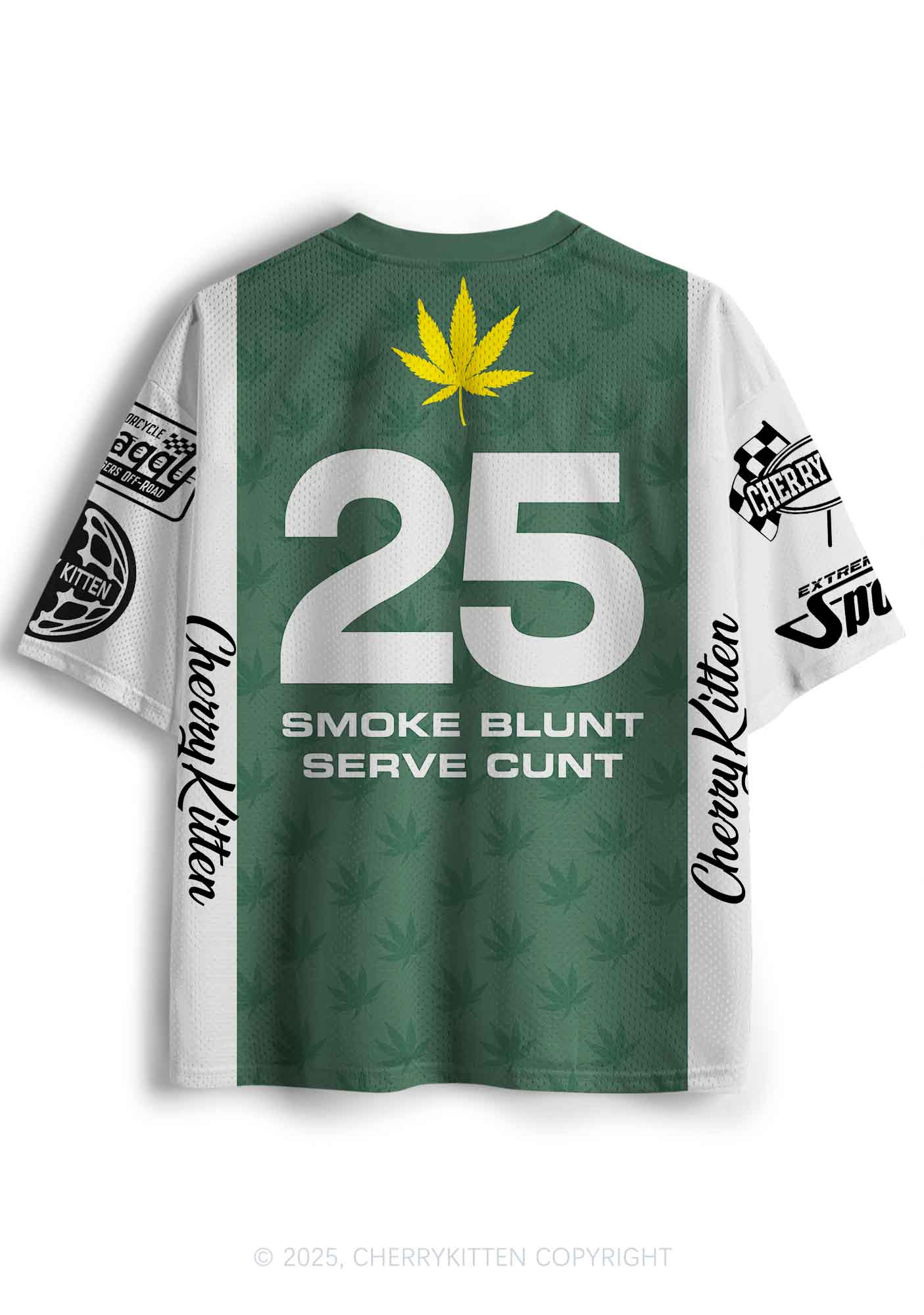 Custom Green Racing Smoke Blunt Y2K Sport Jersey Shirts Cherrykitten
