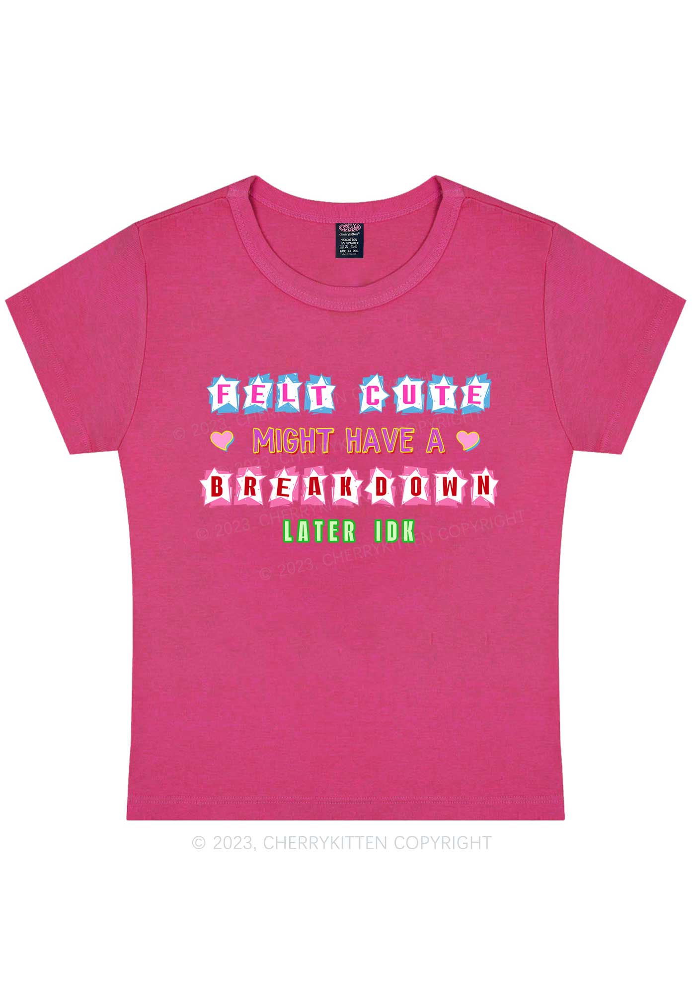 Might Breakdown Y2K Baby Tee Cherrykitten