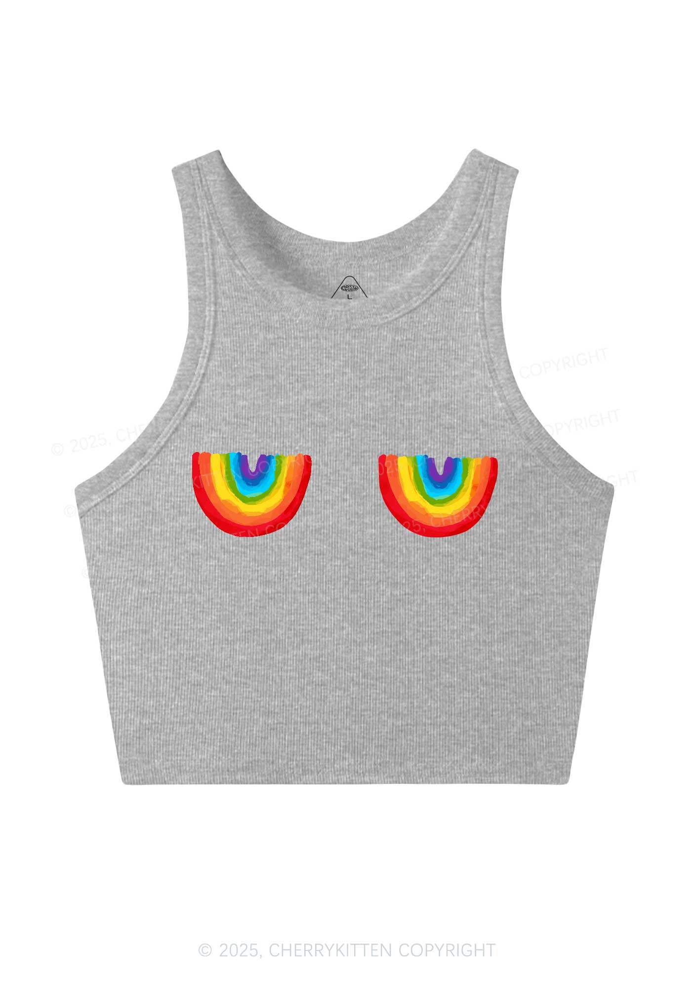 Rainbow Bxxb Y2K Crop Tank Top Cherrykitten