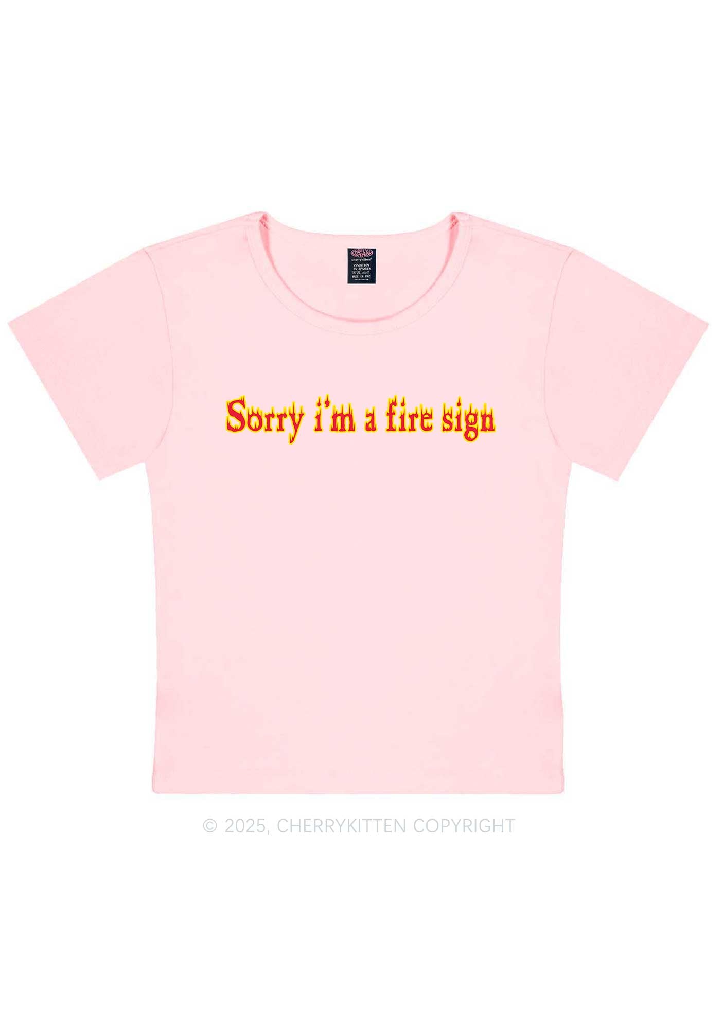 Fire Sign Y2K Baby Tee Cherrykitten