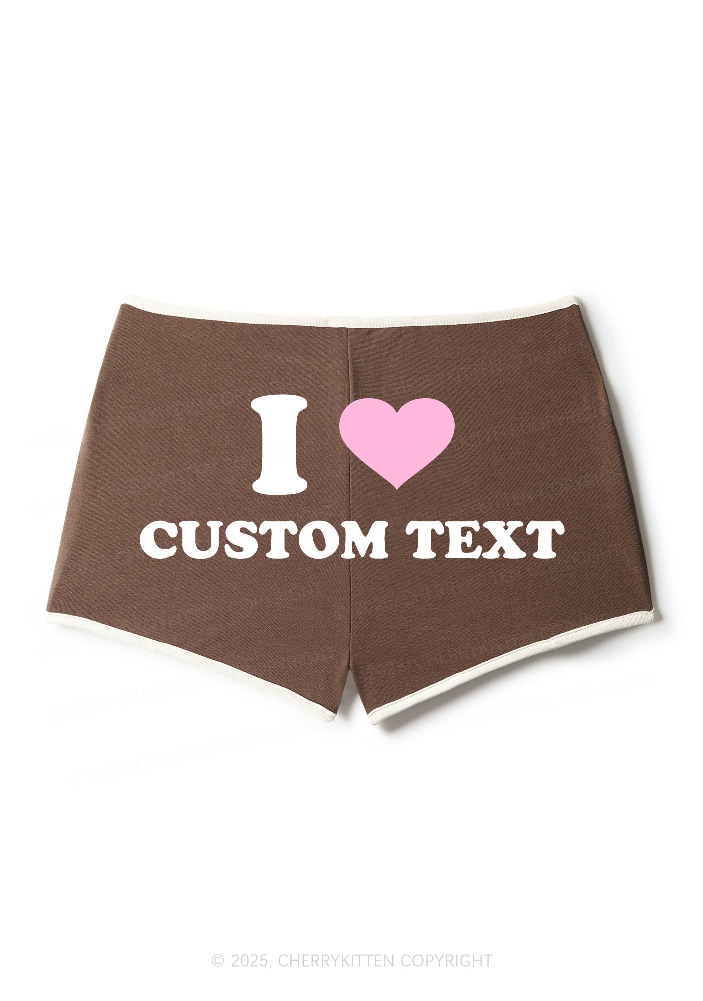 I Love Custom Personalized Y2K Contrast Mini Shorts Cherrykitten