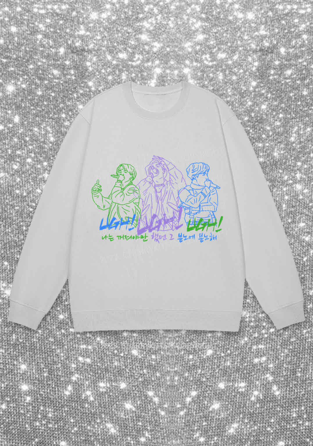 UGH Bangtan Rapline Kpop Y2K Sweatshirt Cherrykitten