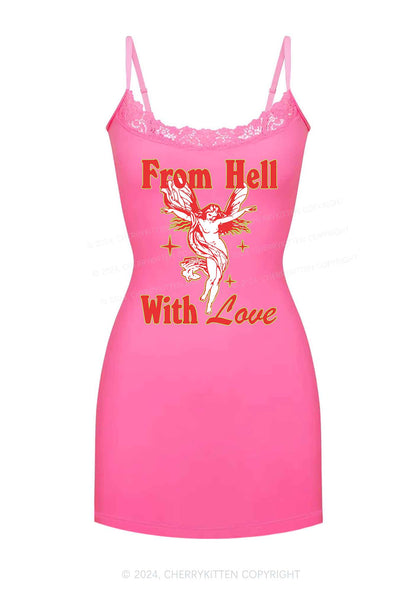 From Hell With Love Y2K Lace Slip Dress Cherrykitten