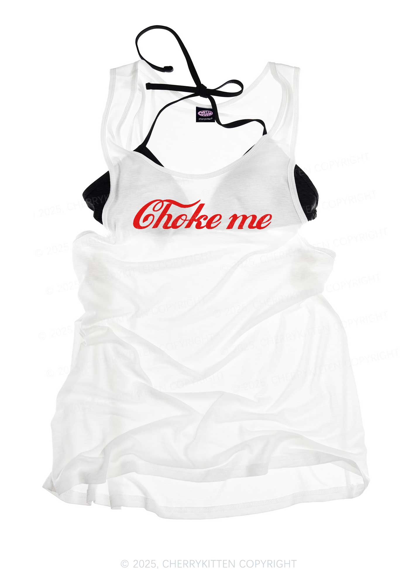 Choke Me Y2K Sheer Boyfriend Tank Cherrykitten
