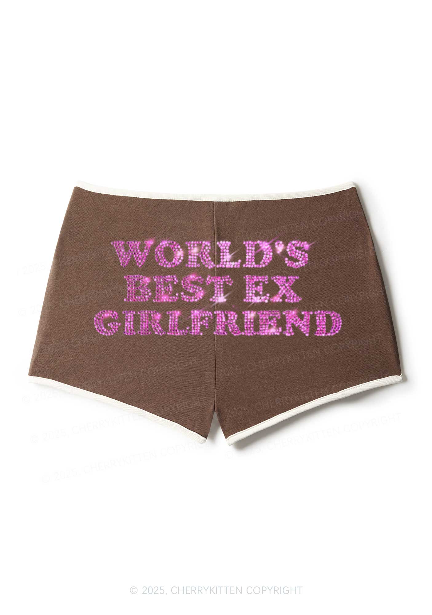 Rhinestone Best Ex Girlfriend Y2K Booty Shorts Cherrykitten