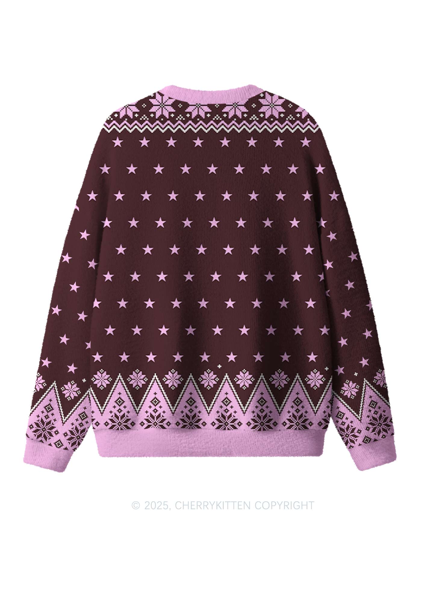 Brown Smoking Rats Y2K Christmas Knit Sweatshirt Cherrykitten