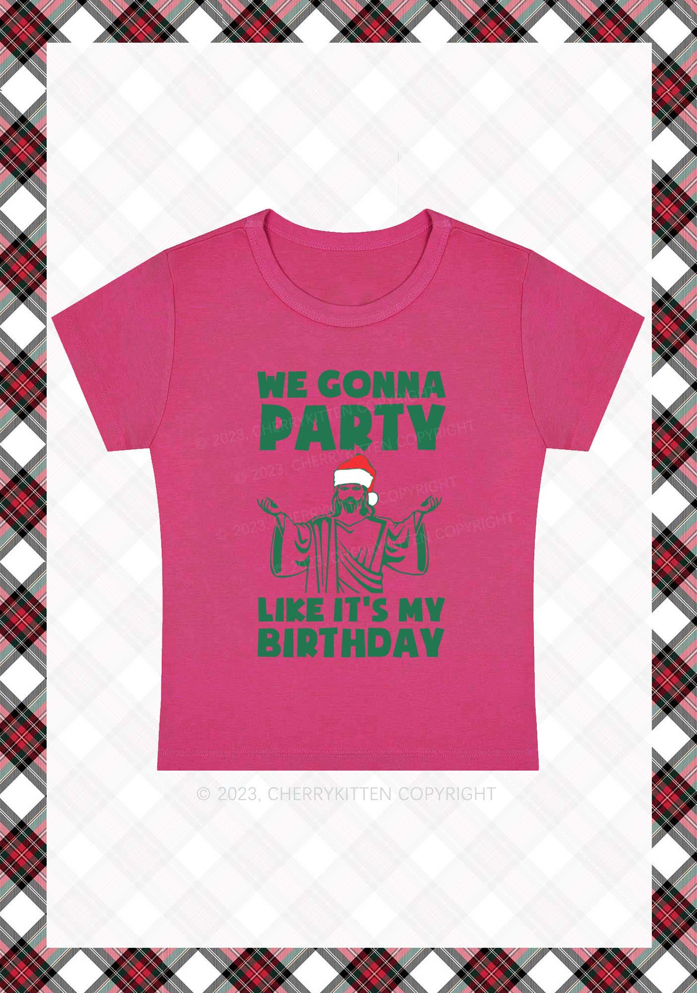We Gonna Party Christmas Baby Tee Cherrykitten