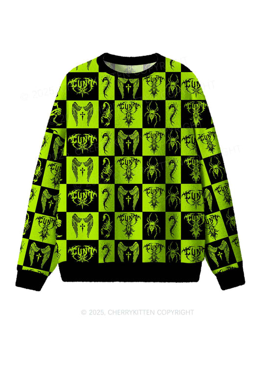 Dark Cxxt Y2K Christmas Knit Sweatshirt Cherrykitten