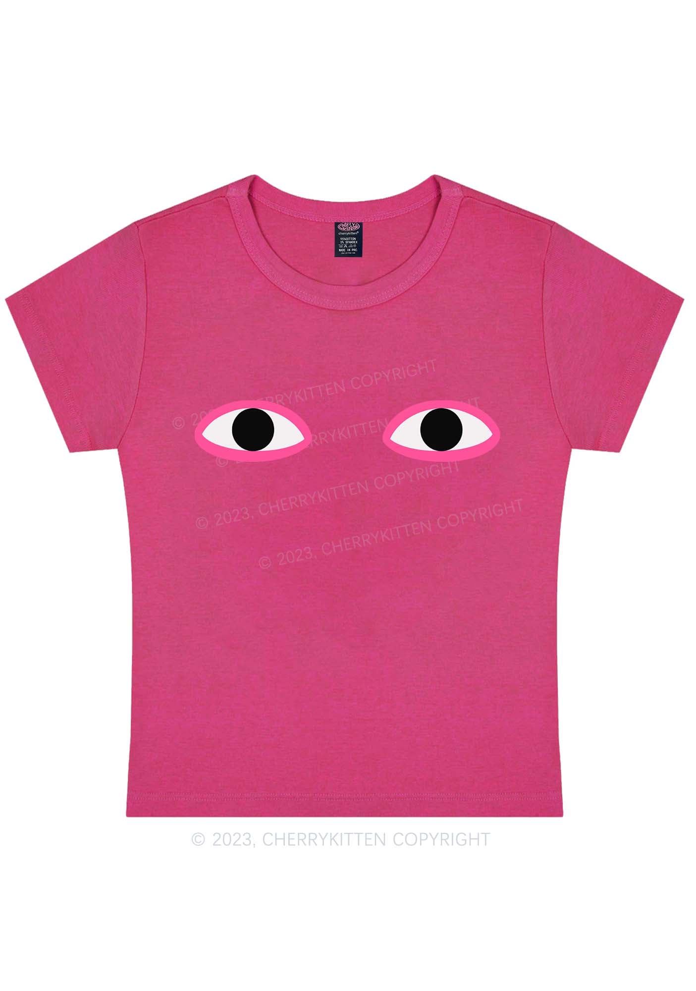 Curvy Artistic Eyes Y2K Baby Tee Cherrykitten