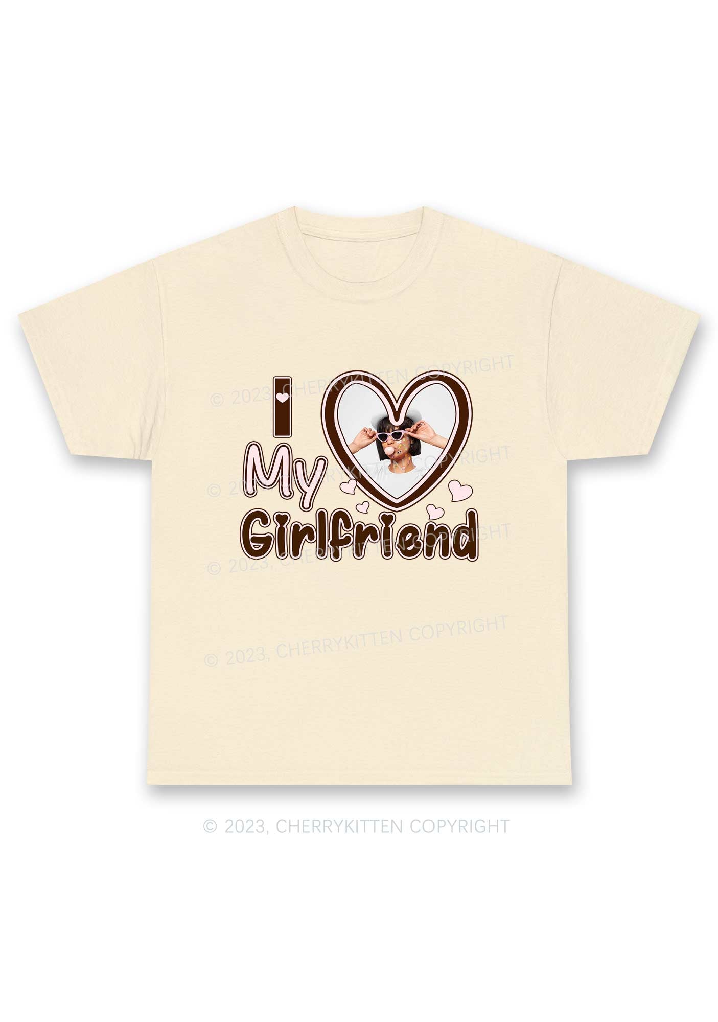 Custom Boyfriend&Girlfriend Brown Heart Chunky Shirt