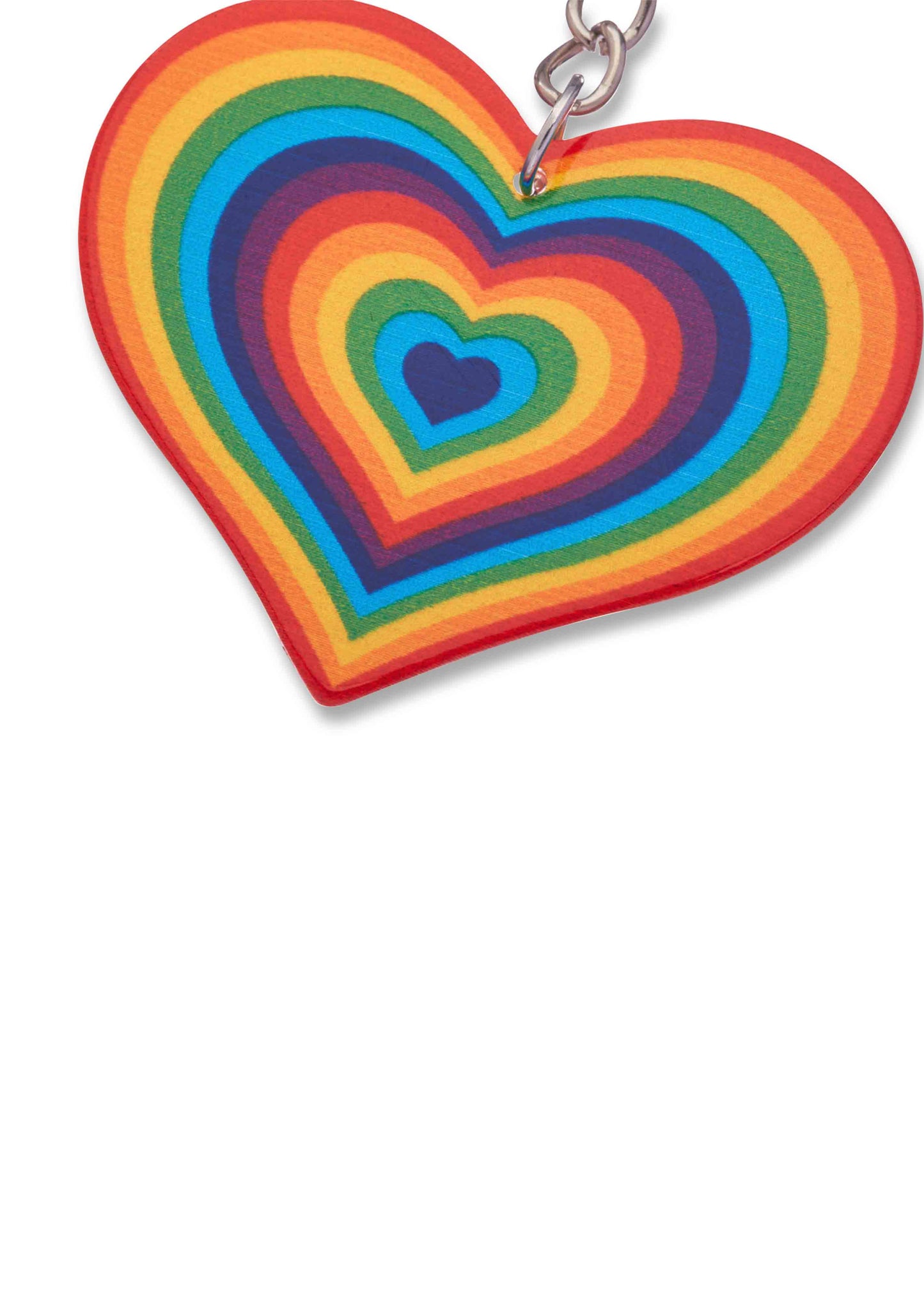 Double Sided Rainbow Heart Y2K Keychain Cherrykitten