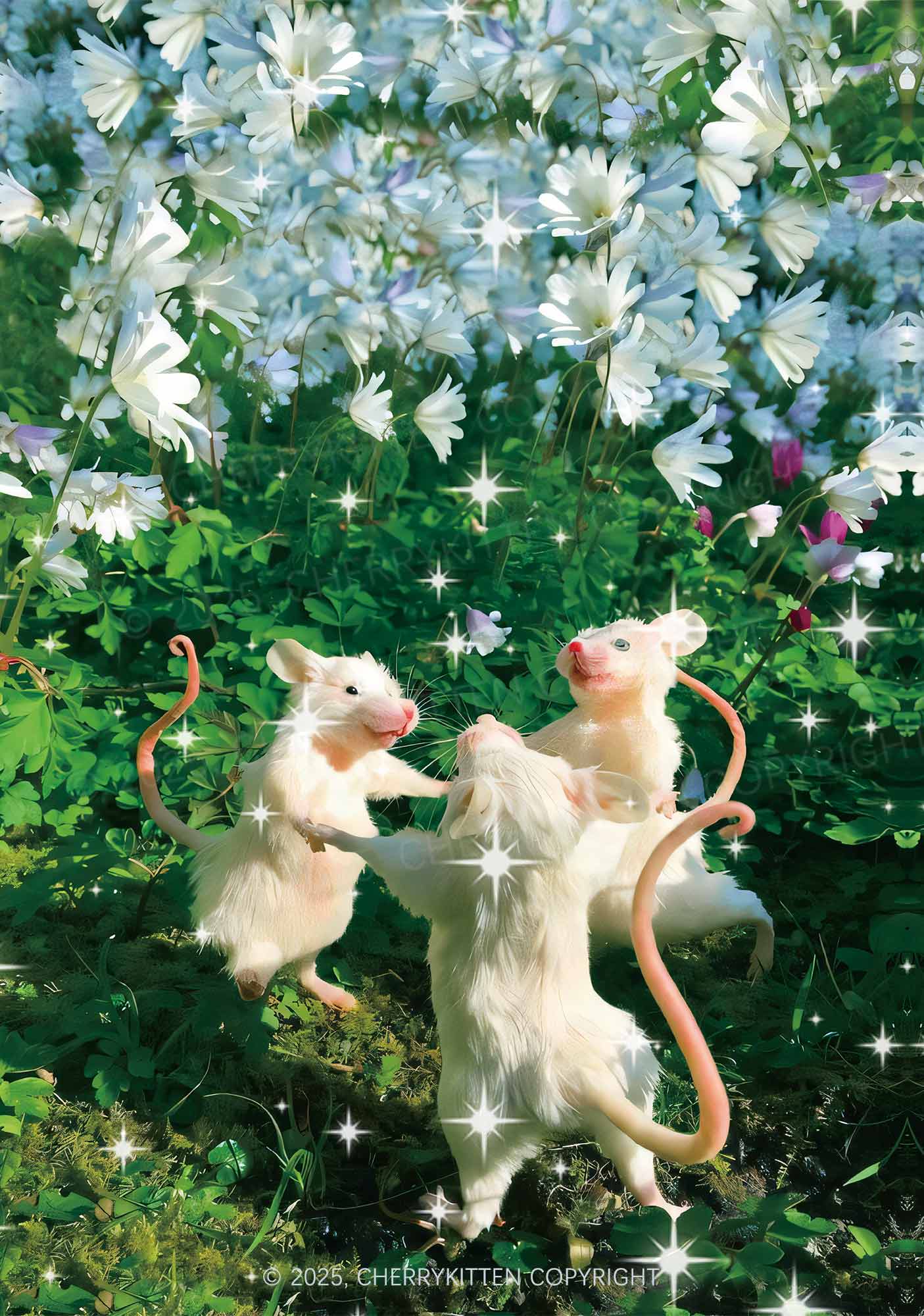 Dancing Rat Y2K Mesh Cami Tank Cherrykitten Art by OhStuffinell Taxidermy