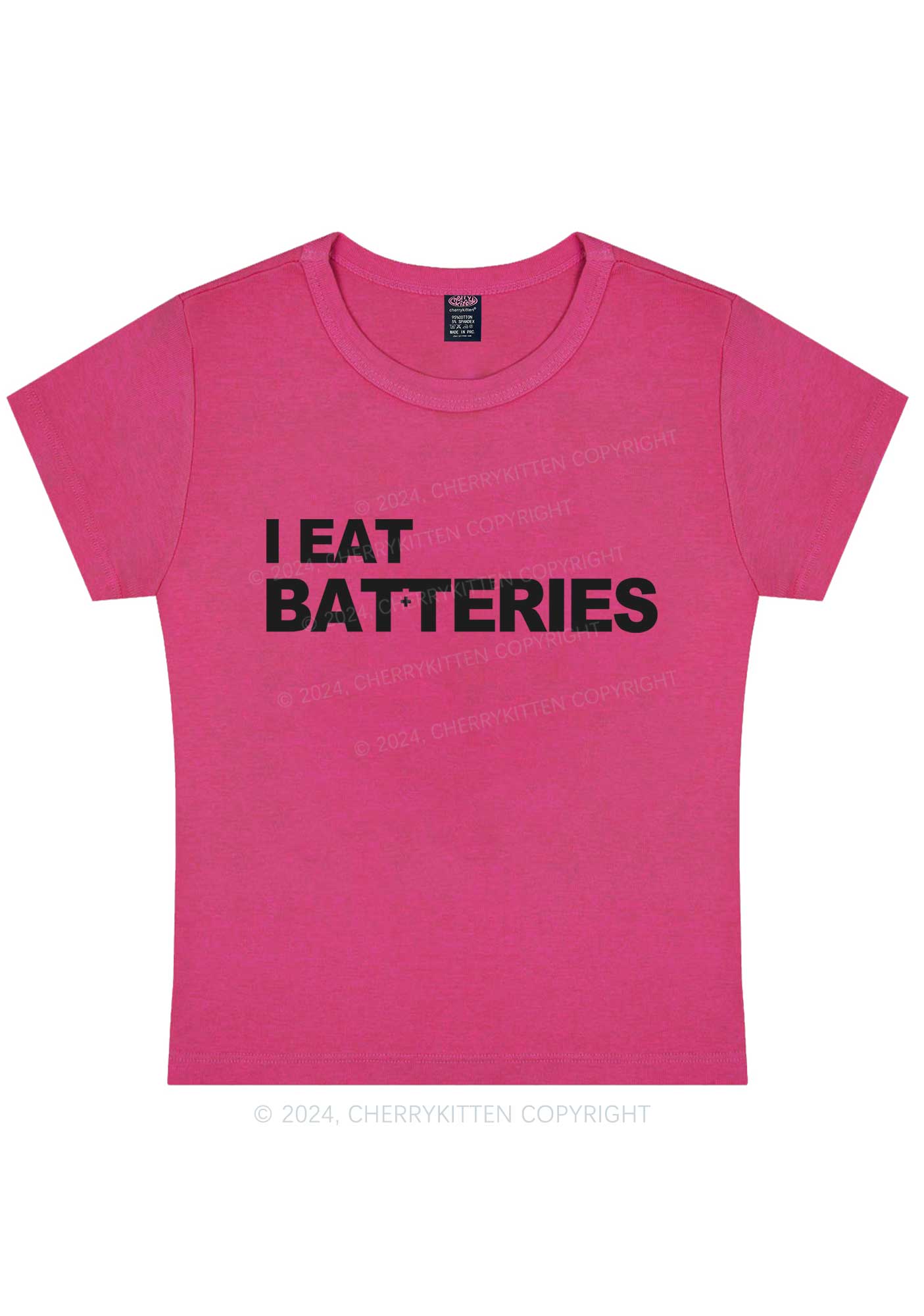 I Eat Batteries Y2K Baby Tee Cherrykitten