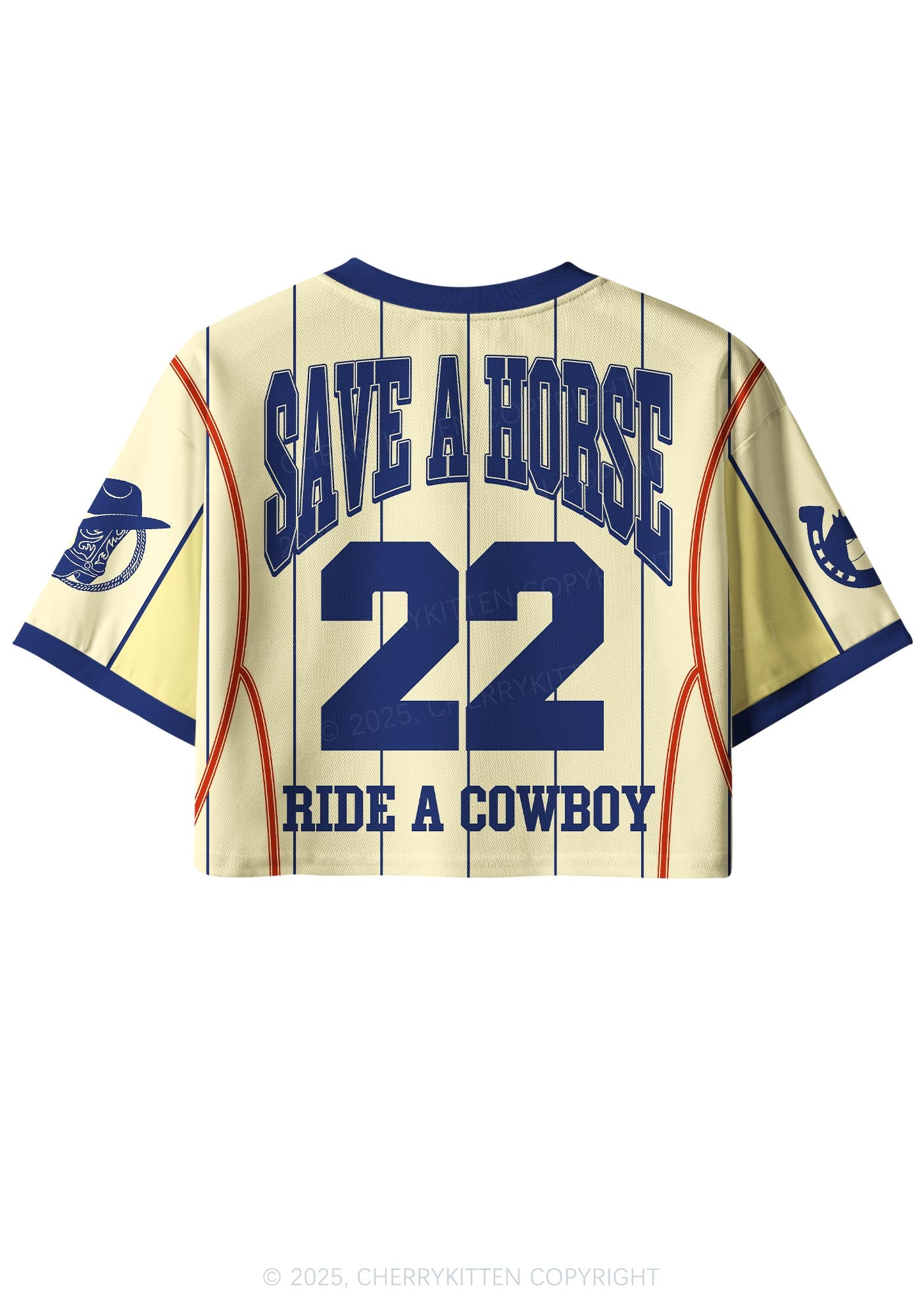 Custom Yellow Save A Horse Y2K Crop Sport Jersey Shirts Cherrykitten