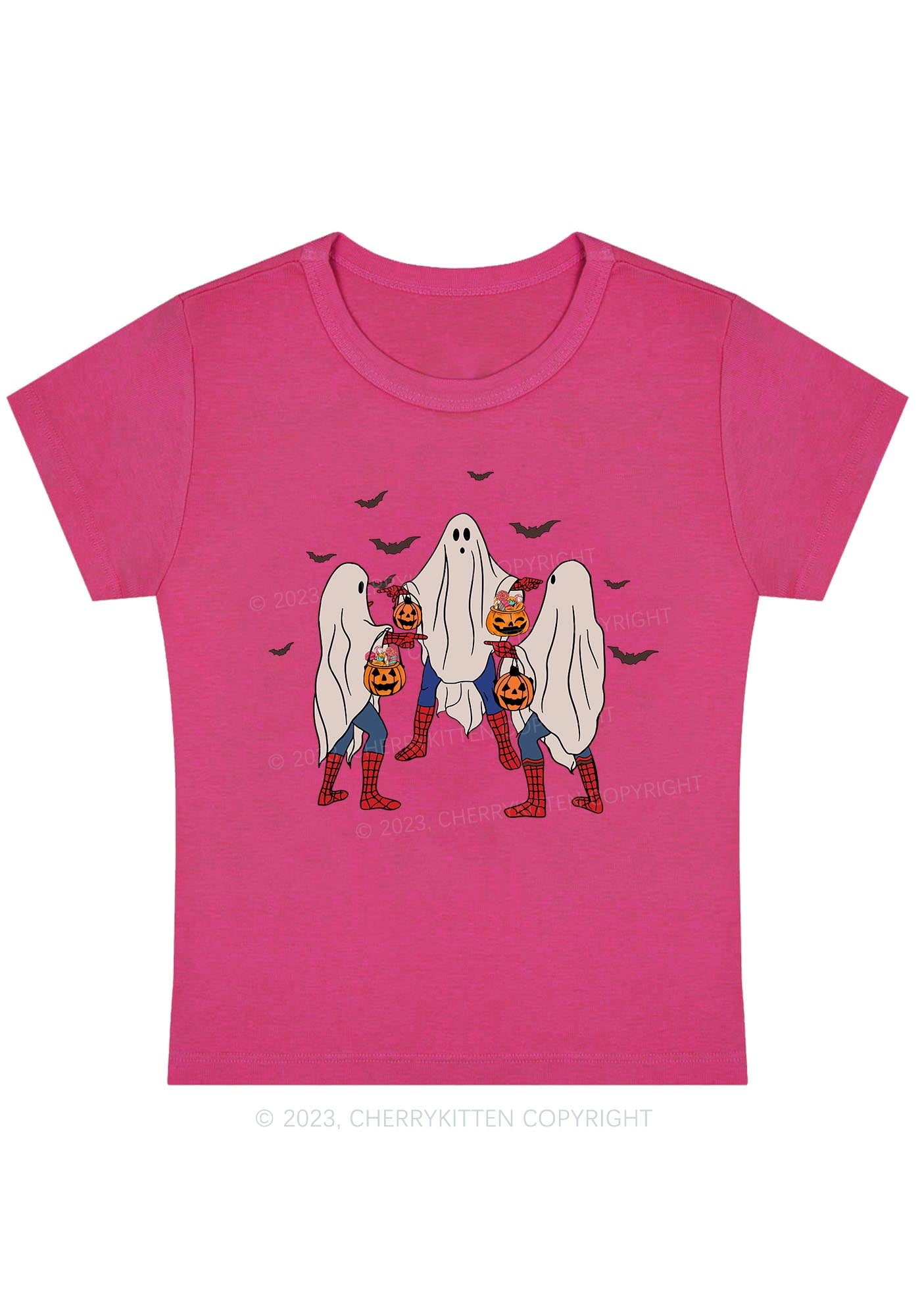 Three Ghost Spiderman Halloween Baby Tee Cherrykitten